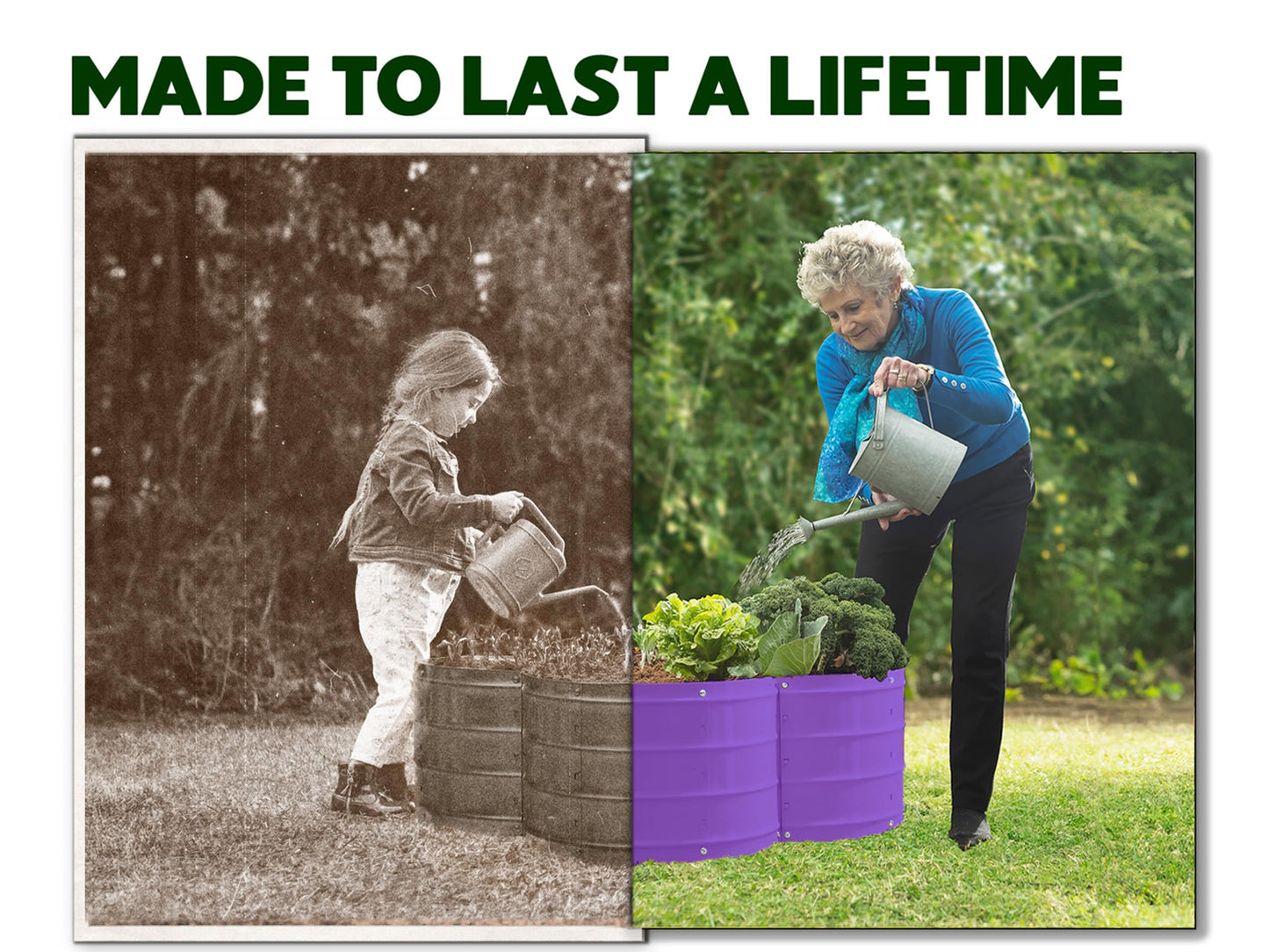 Plant & Plot Galvanized Raised Garden Beds Outdoor // 3×3×1 ft Planter Raised Beds for Gardening, Vegetables, Flowers // Large Metal Garden Box (Purple) // Patented Tool-Free Design