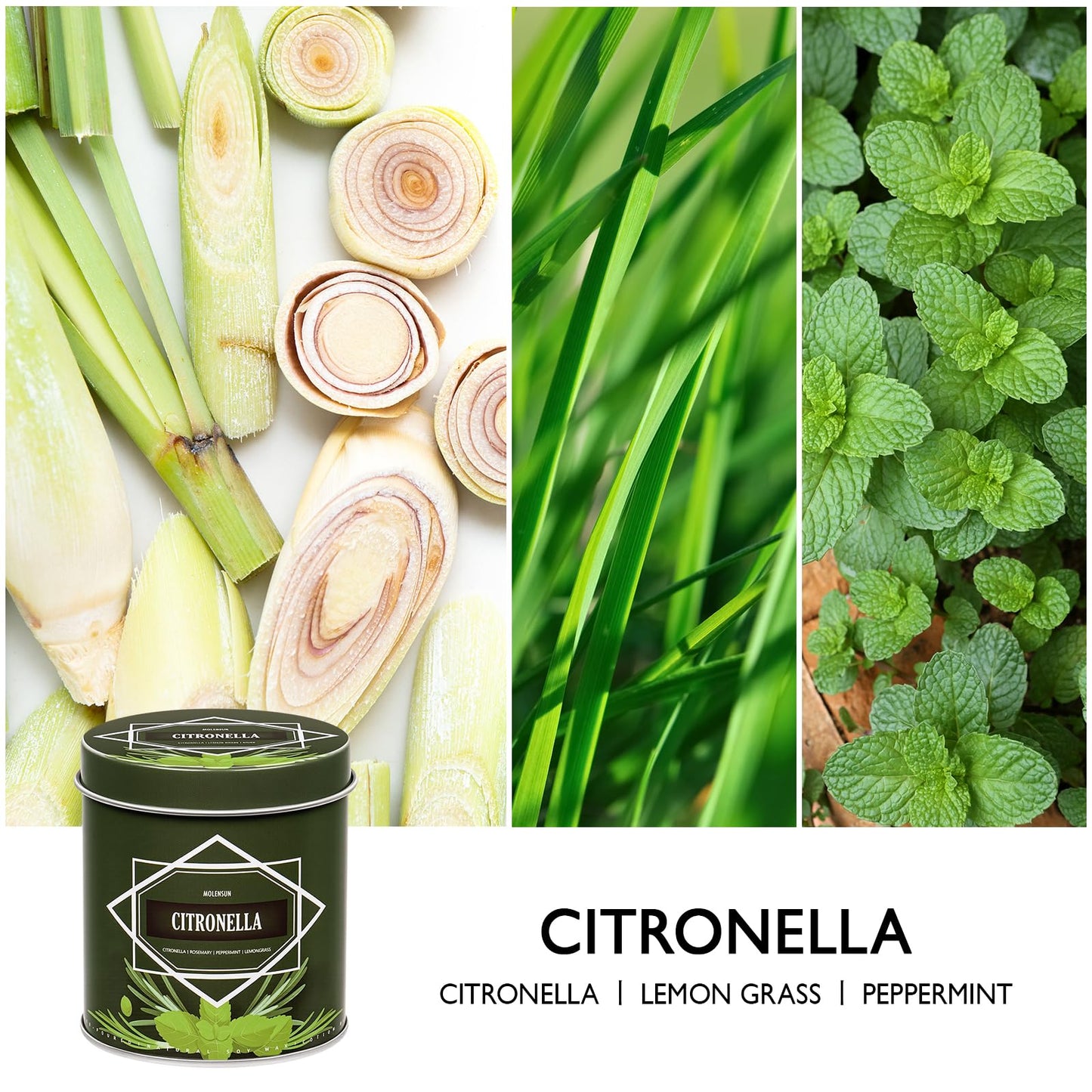 Citronella Candles Outdoor, 4-Pack Citronella Candles for Outside Patio, Camping & Garden, Summer Gifts for Indoor Home Scented, 60-Hour Burn Time, 9 Ounce Each