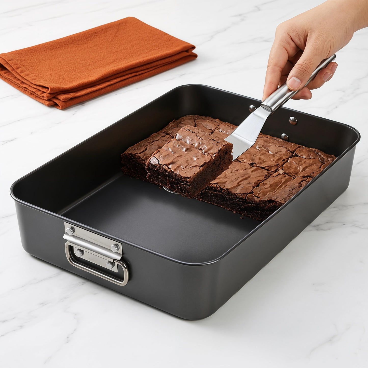 Jucoan Lasagna Pan 3 Inch Deep, 16 x 11.5 Inch Baking Pan for Oven, Non-Stick Baking Dishes Roasting Pan Brownies Pan for Baking, Roasting, Dishwasher Safe