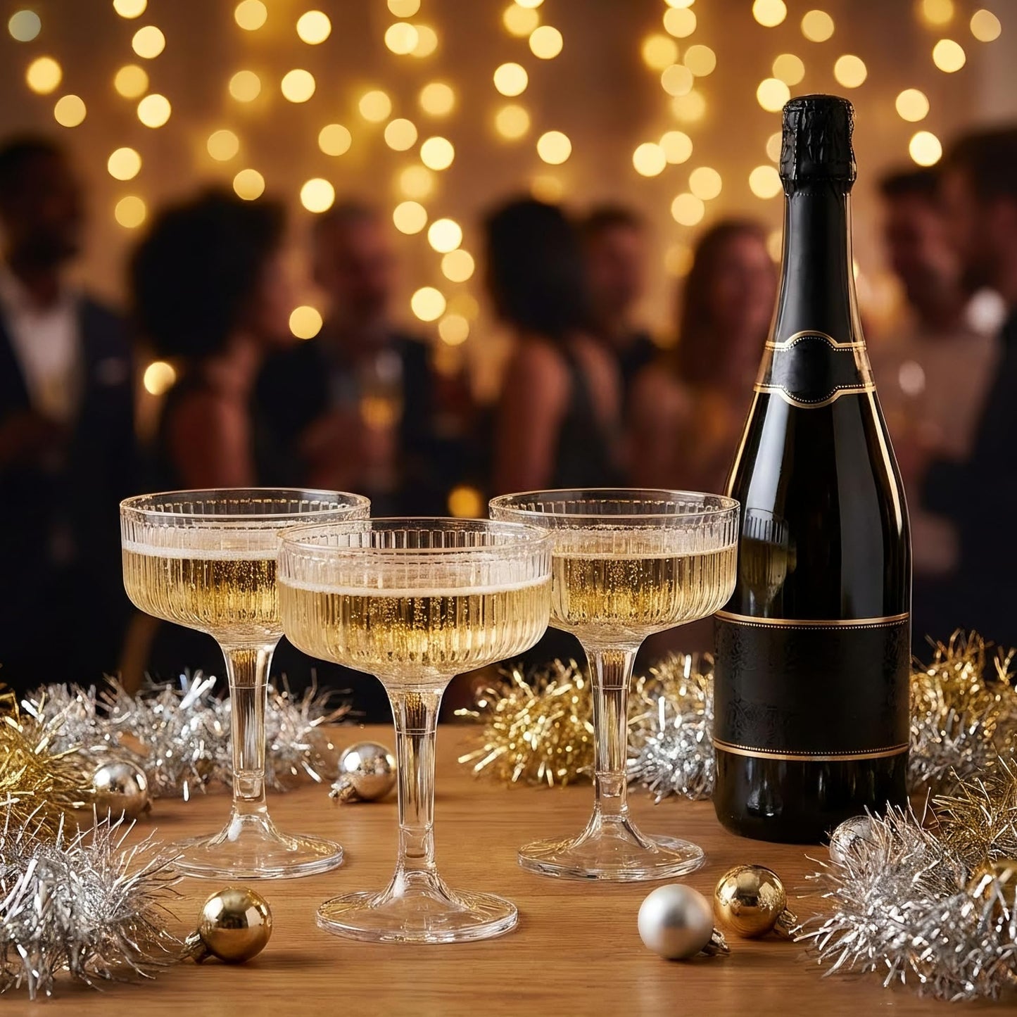 Houmury 56 Pcs 7oz Plastic Wine Glasses Unbreakable Wedding Plastic Champagne Flutes Goblet Glasses Reusable Clear Acrylic Martini Drinkware for Birthday Party (56, Clear)
