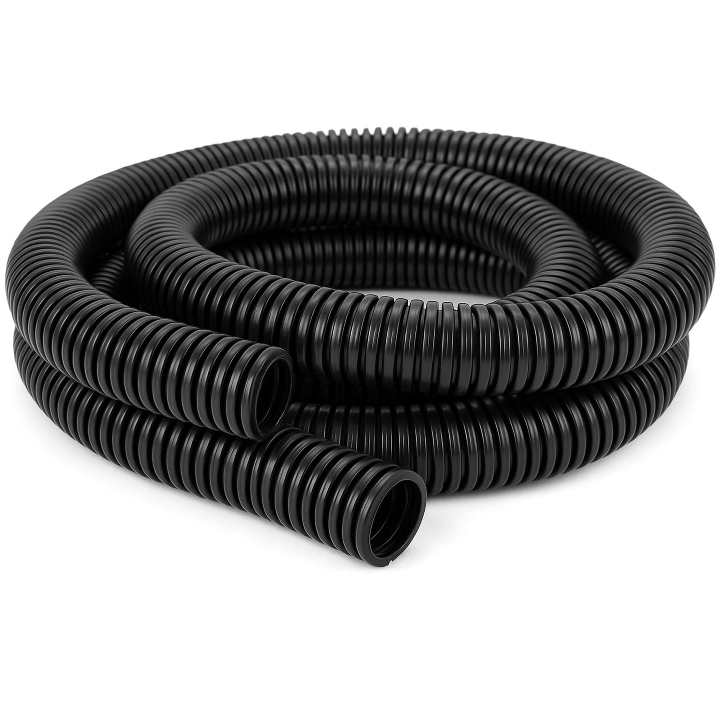 Electriduct 2" Flame Retardant Wire Loom Polypropylene Split Tubing Corrugated Conduit (48mm ID) - 25 Feet - Black