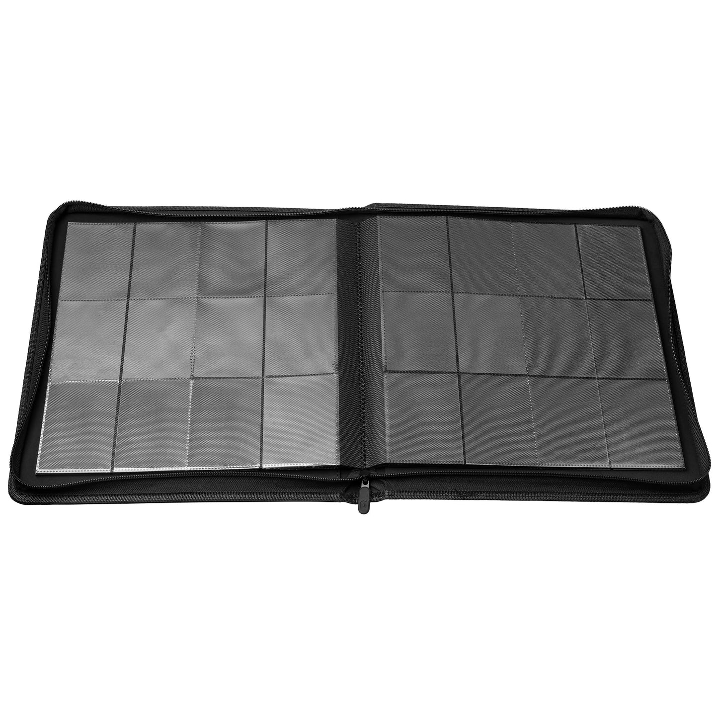 Onyx Trading Card Binder 12-Pocket 720 Cards - 30 Ringless Double Sided Pages for Standard Trading and Sports Cards - 12 Pocket Side Loading Pages for Trading or Sports Card Storage - Zipper (Black)