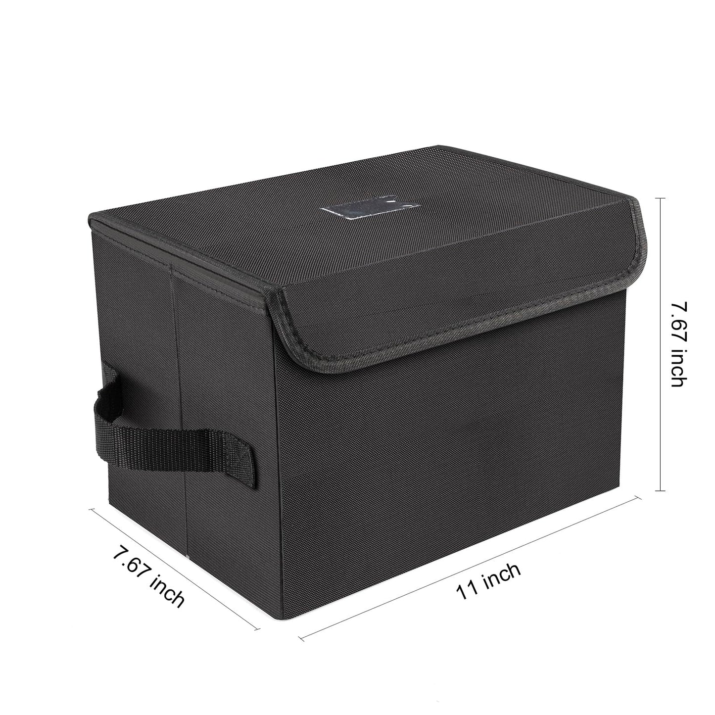alavisxf xx 7-inch Vinyl Record Storage Box, Nylon Foldable and Stackable Set of 2 Vinyl LP Storage Organizer Case with Lid and Handle Can Hold 120 Single Record (7-inch)