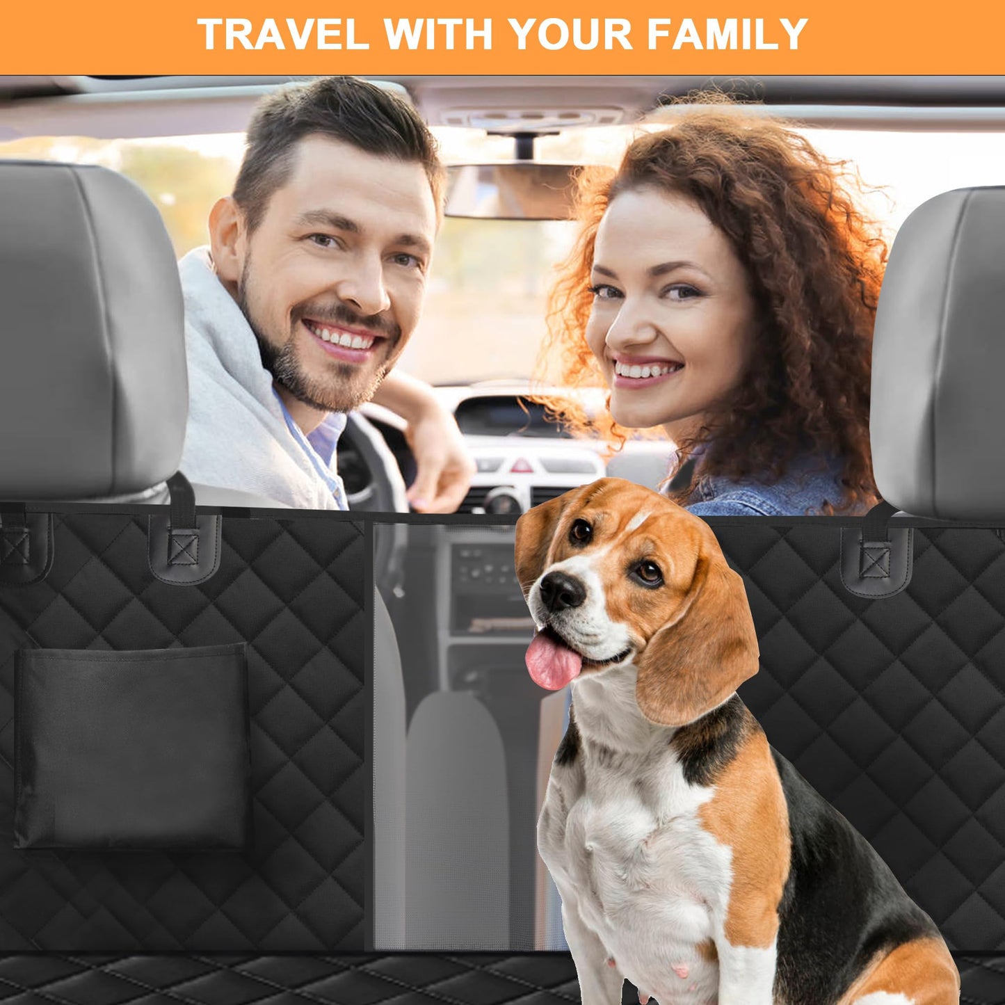 Car Dog Cargo Cover Cargo Liner, Sonlogiftev Trunk Mat for Dogs with Side Flaps Hammock Water Resistant Nonslip Dog Seat Cover Cargo Area Protector Scratchproof for SUVs Sedans Vans