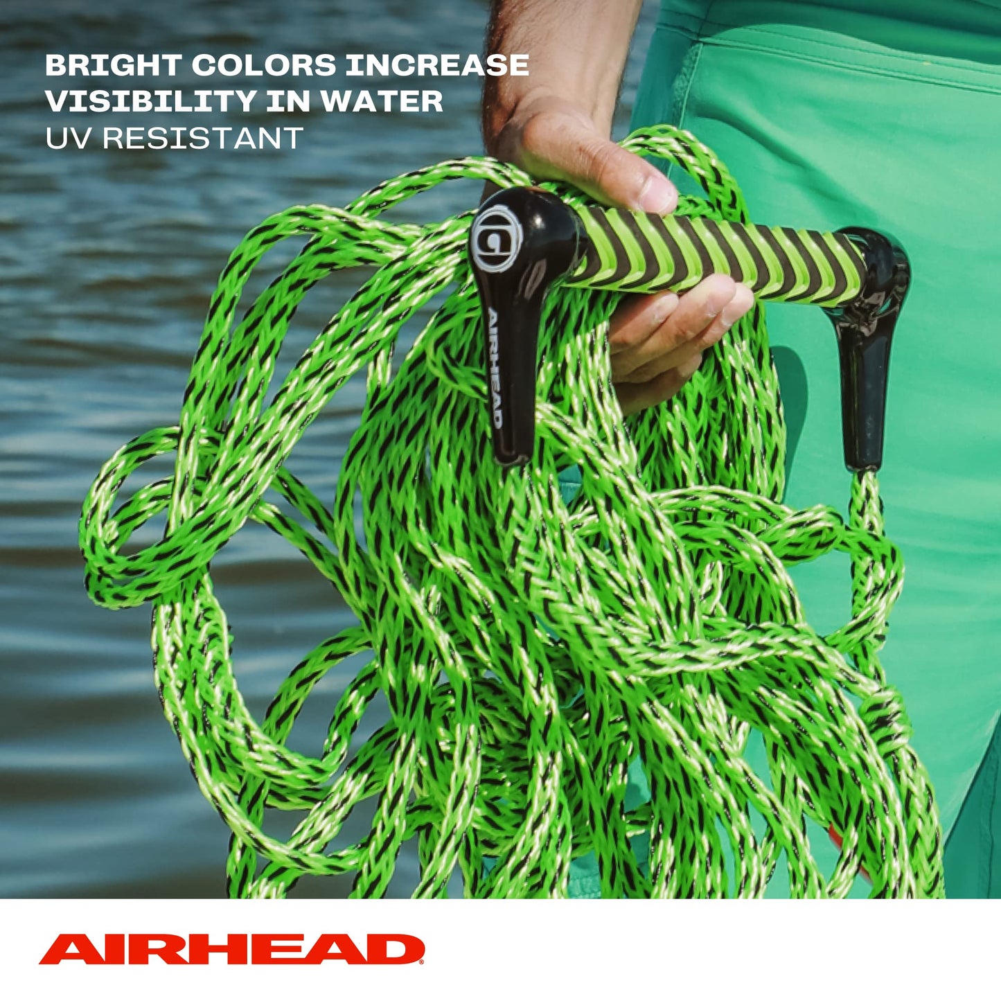 Kwik Tek Airhead Watersports Rope with Eva Handle, 75-Feet