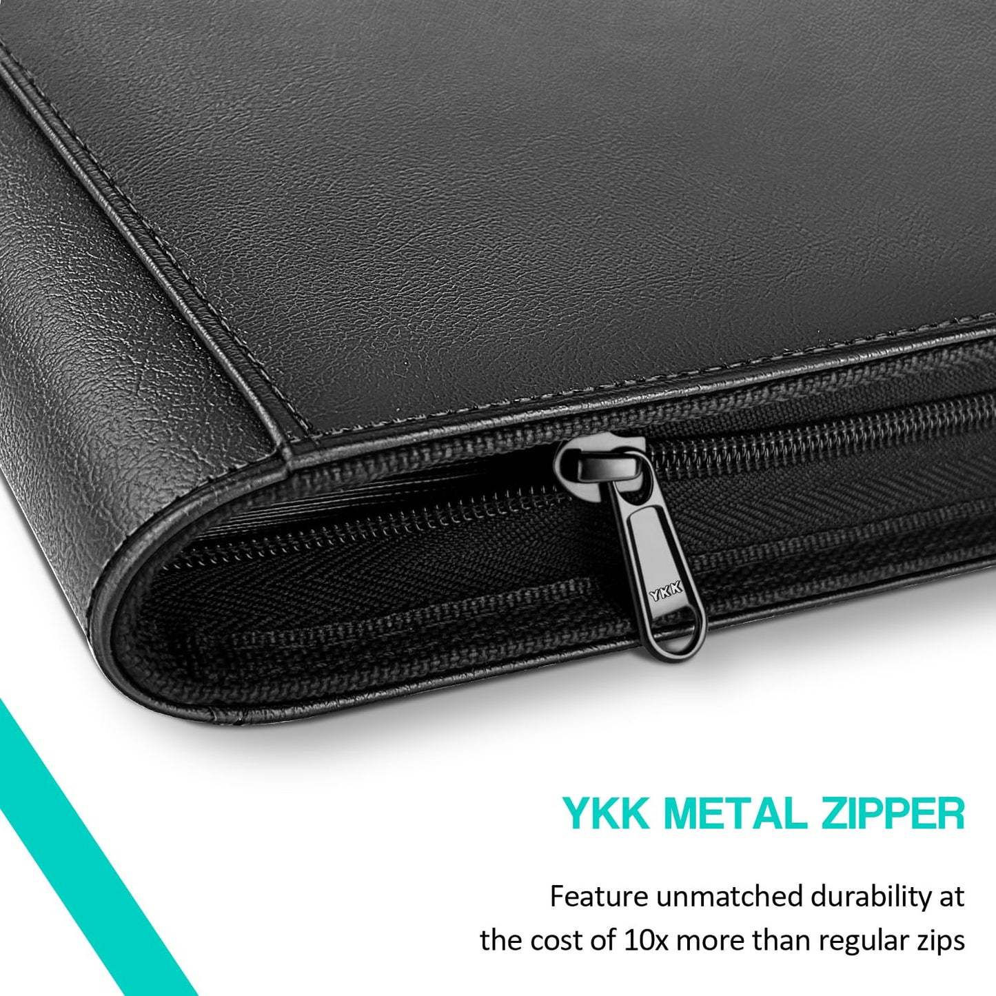Ravaver 9 Pocket Card Binder, 540 Cards Trading Cards Games Collection Holder with YKK Metal Zipper & Side-Loading Sleeves, Premium Gift for Card Collectors (Black)
