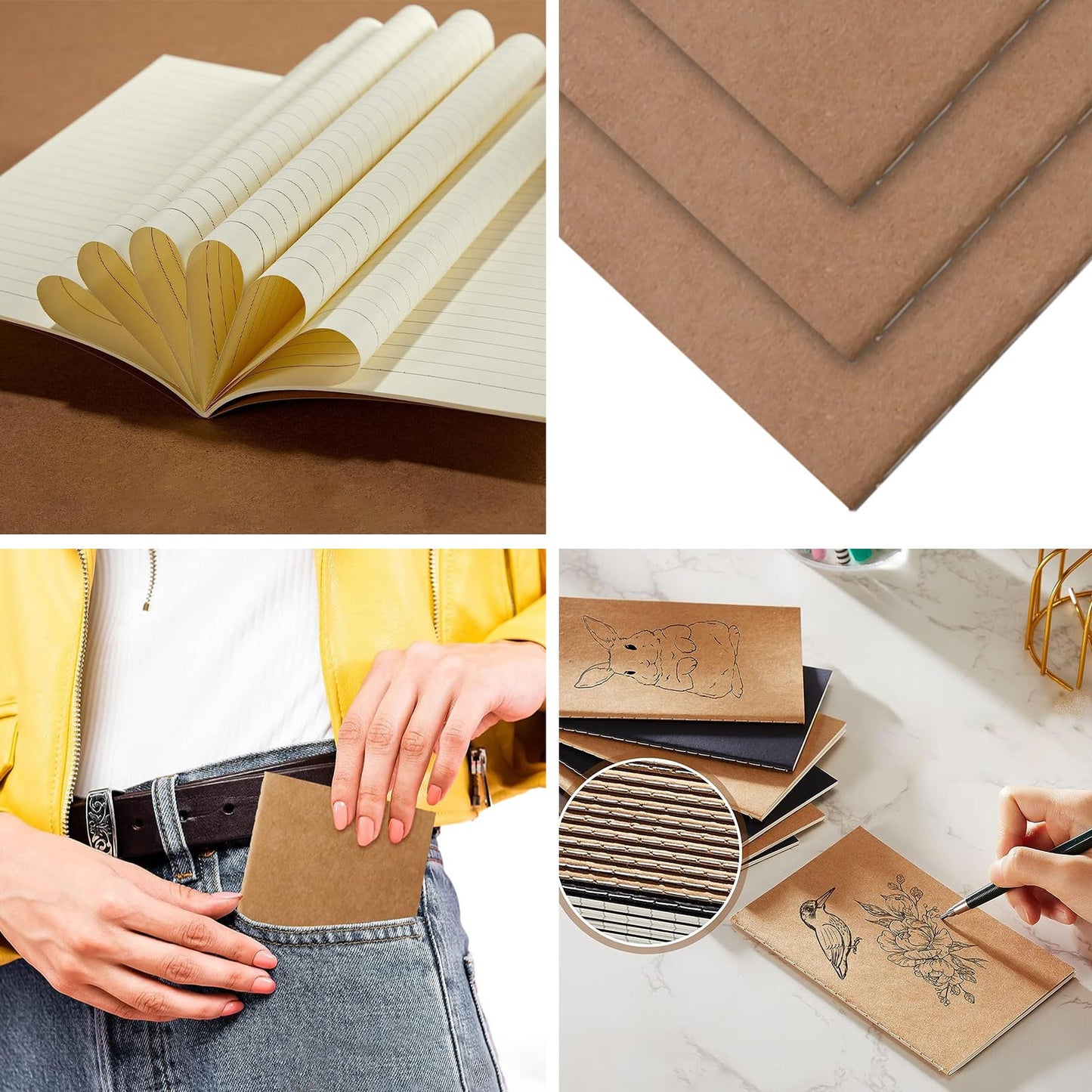 96 Pcs Pocket Notebooks Bulk, Mini Lined Journals A6 Unlined Sketchbook Small Memo Notepad for Kids Student Writing Travel Journal Office, 24 Sheets/48 Pages