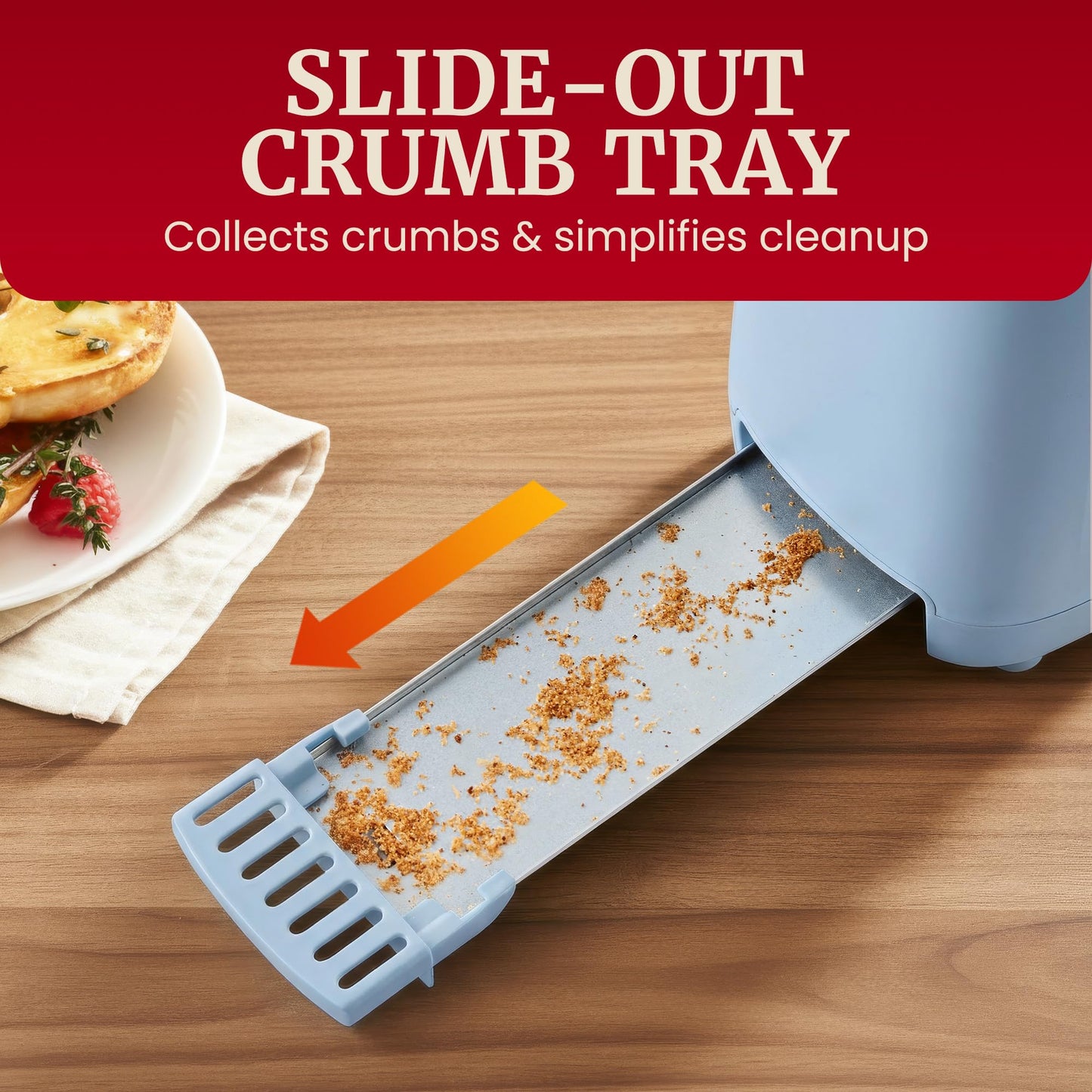Elite Gourmet ECT2517OX SLIMTOAST™ 2-Slice, Long Slot Toaster, Cool-touch Body, 6 Toast Settings & Cancel Function, Extra Wide 1.5” Slot Easily Fits Bread, English Muffin, Bagel & Waffles, Ocean Blue
