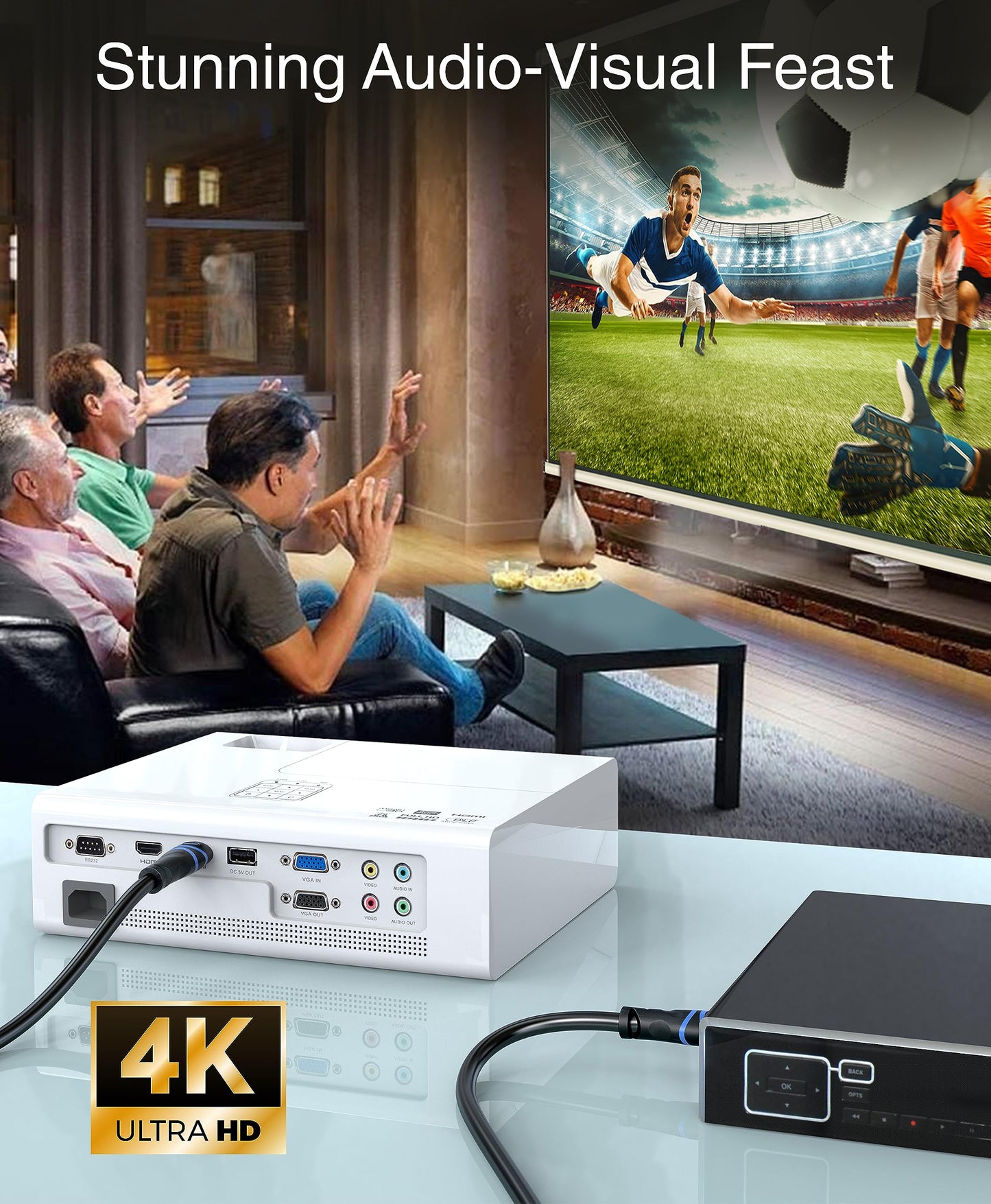 BlueRigger 4K HDMI Cable 50FT (4K 30Hz, HDR10, in-Wall CL3 Rated, High Speed, HDCP2.3, eARC) - Long HDMI Cable Compatible with Home Theatre, HDTV, Gaming Consoles, Streaming Devices