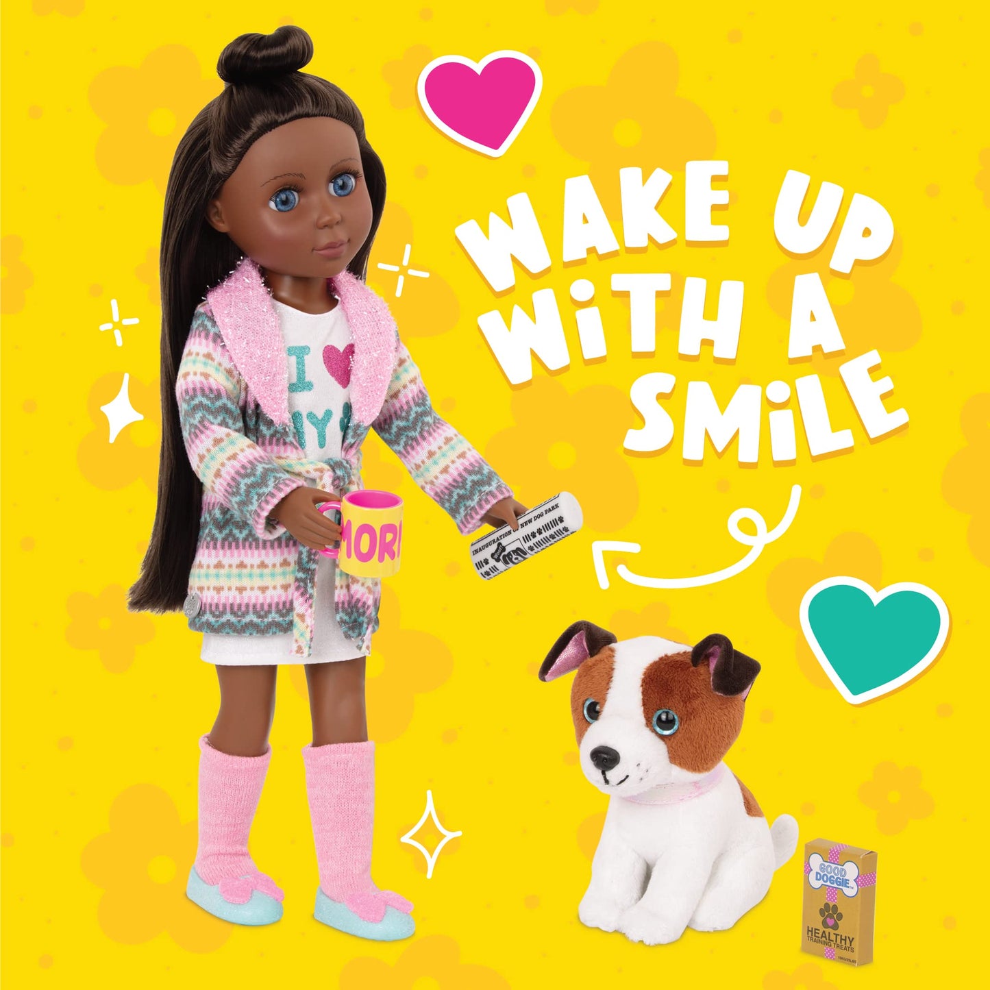 Glitter Girls – 14-Inch Doll Outfit Bundle – 3 Fashion Outfits – Rainbow Jacket, Cat – Ears, Sweater Dress – Clothes & Accessories – Fashion Pack – 3+ Years