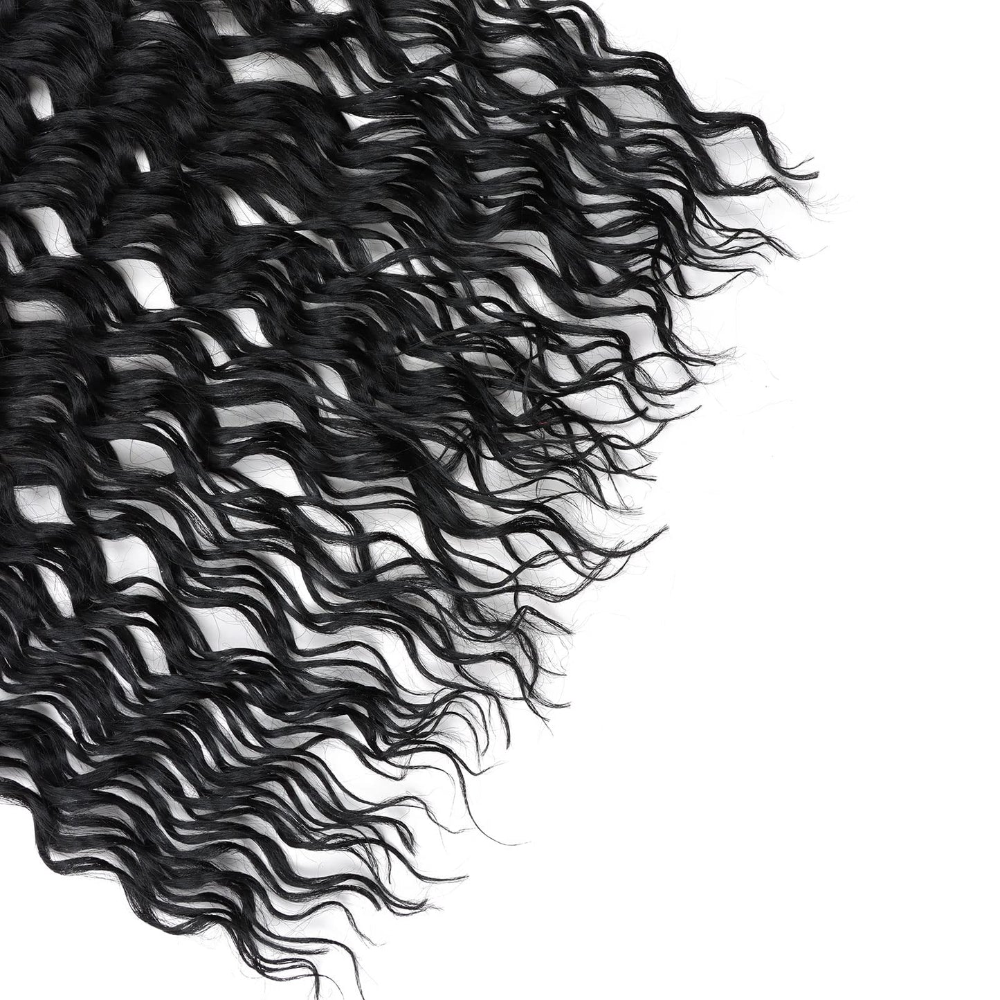 24 Inch Faux Locs Crochet Hair 6 Packs Soft Goddess Locs Crochet Braids Deep Wave Pre Looped Crochet Hair Extensions for Black Women (24 Inch, 1B)