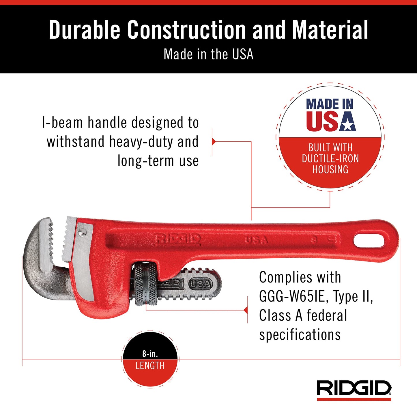 Ridgid Tools 31005 Straight Pipe Wrench