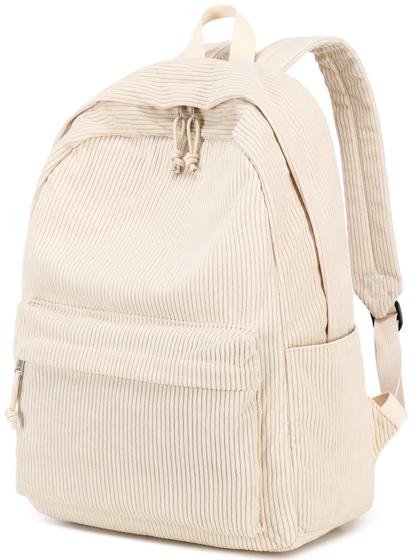 School Backpack for Teens Large Corduroy Bookbag Lightweight Girls Boys Casual High School College Backpacks, Beige, 17 inch, Classic