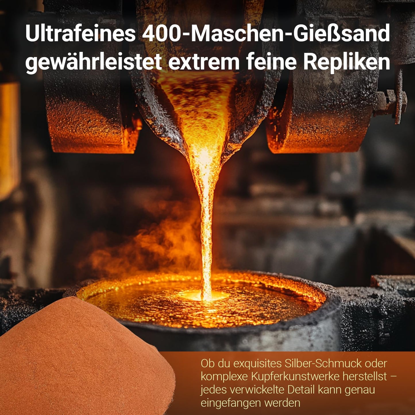 5.5 LB 400 Mesh Fine Casting Sand & 0.22 LB of Soil That Increases Viscosity,Reusable Molding Clay,Foundry Sand for Metal Jewelry Crafting Clay for Detailed Replicas