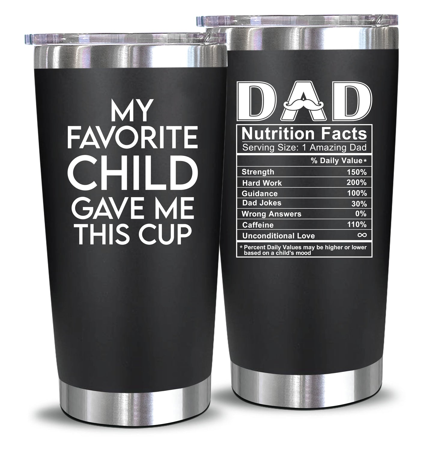NewEleven Fathers Day Gift for Dad - Birthday Gift for Dad from Kids - Gifts for Husband - Birthday Present Ideas for Father from Daughter, Son - 20 Oz Tumbler