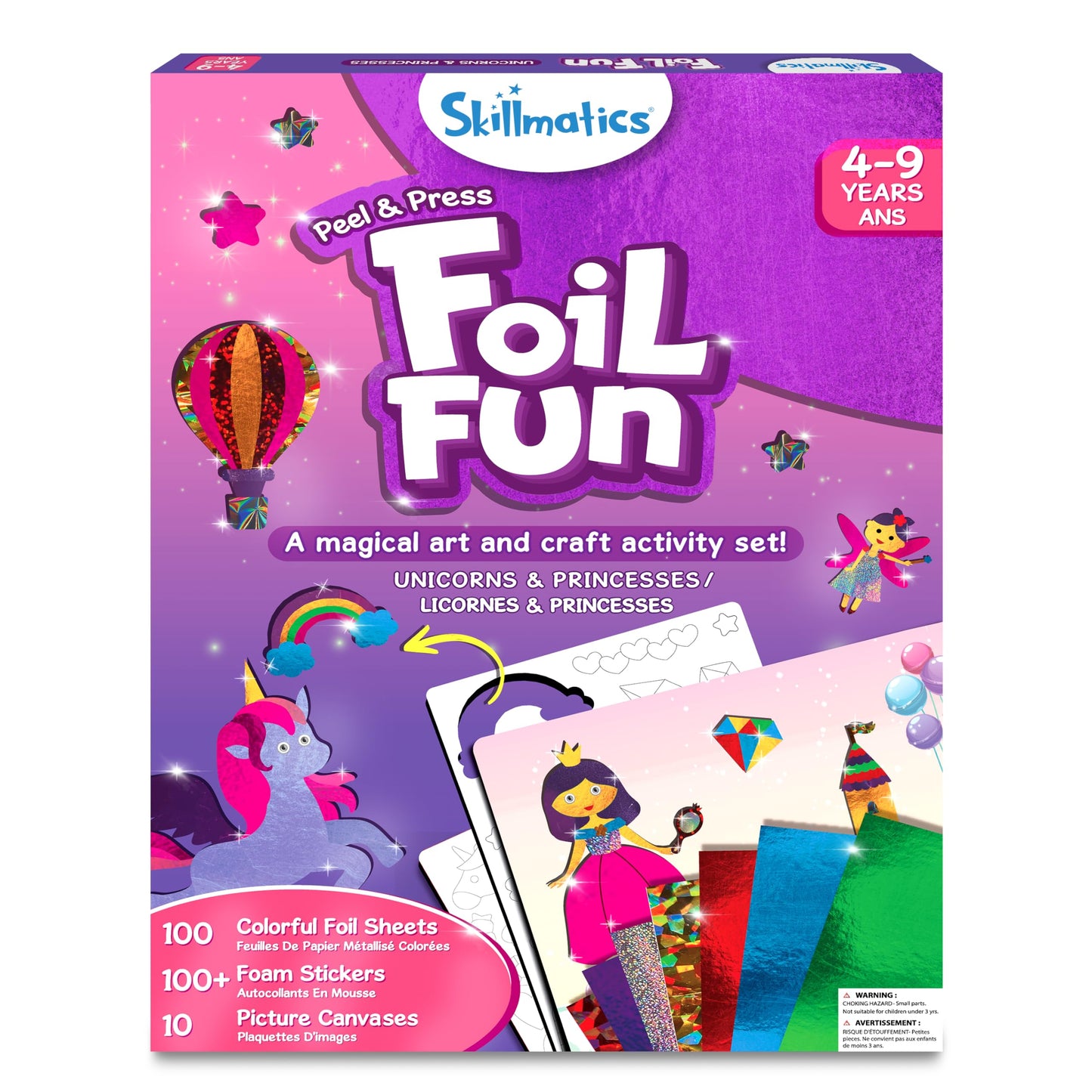Skillmatics Foil Fun - Unicorns & Princesses, No Mess Art for Kids, Craft Kits & Supplies, DIY Creative Activity, Travel Toys, Gifts for Ages 4, 5, 6, 7, 8, 9