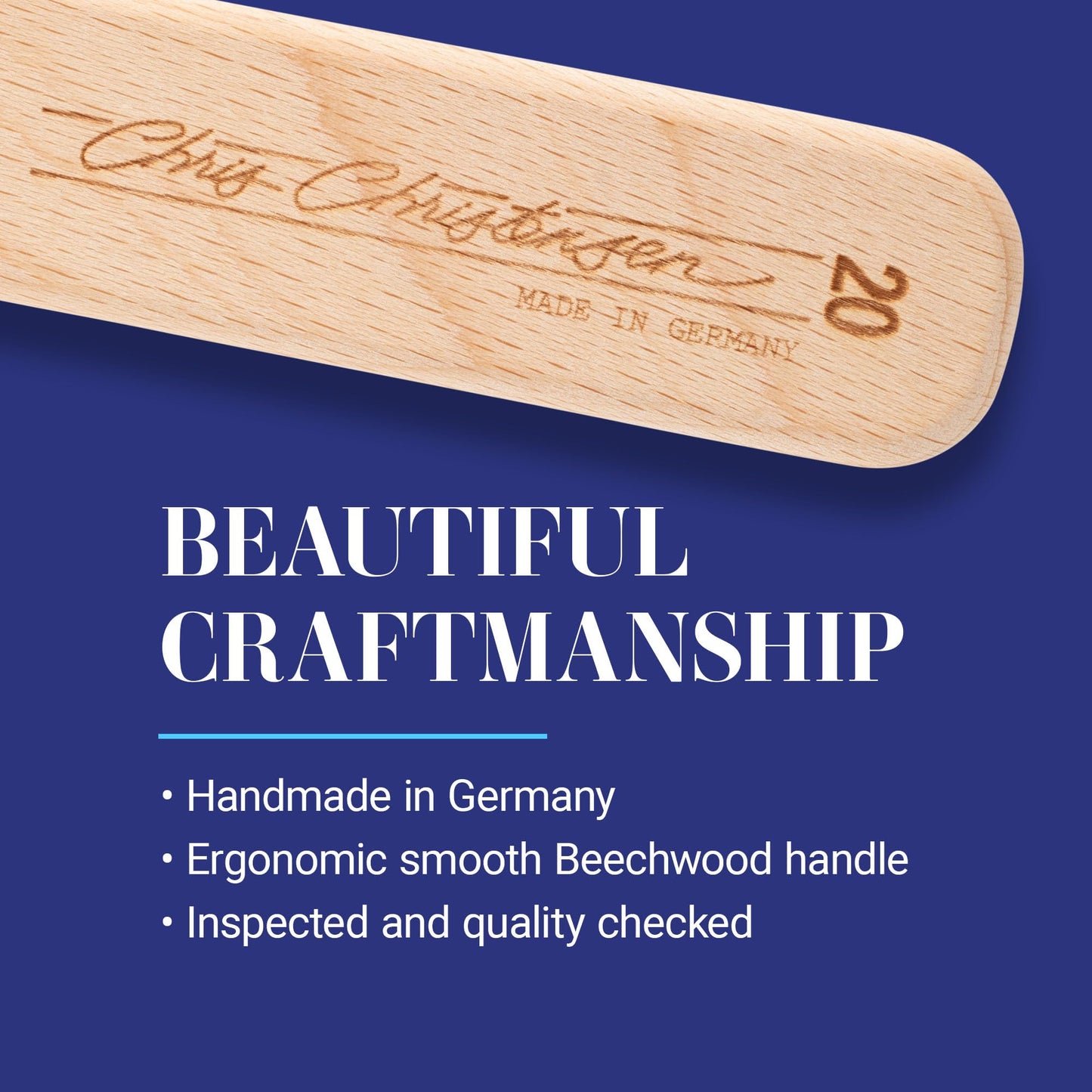 Chris Christensen 20 mm Oval Pin Dog Brush, Original Series, Groom Like a Professional, Stainless Steel Pins, Lightweight Beech Wood Body, Ground and Polished Tips