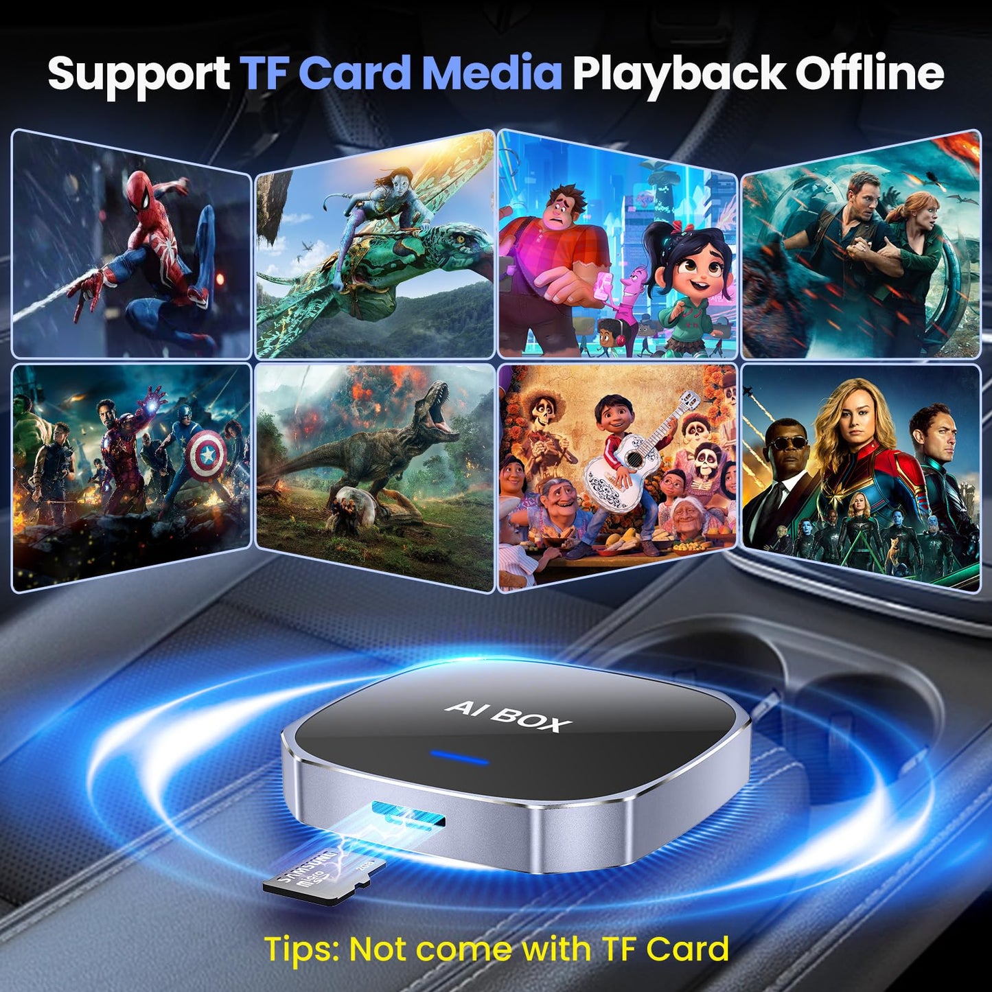 2-in-1 Wireless Apple CarPlay&Android Auto Adapter 2025, Magic AI Box Streaming Dongle Support Netflix/YouTube, Plug&Play, Car Play Wireless Adapter, Only Fit for Cars with Wired CarPlay/Android Auto