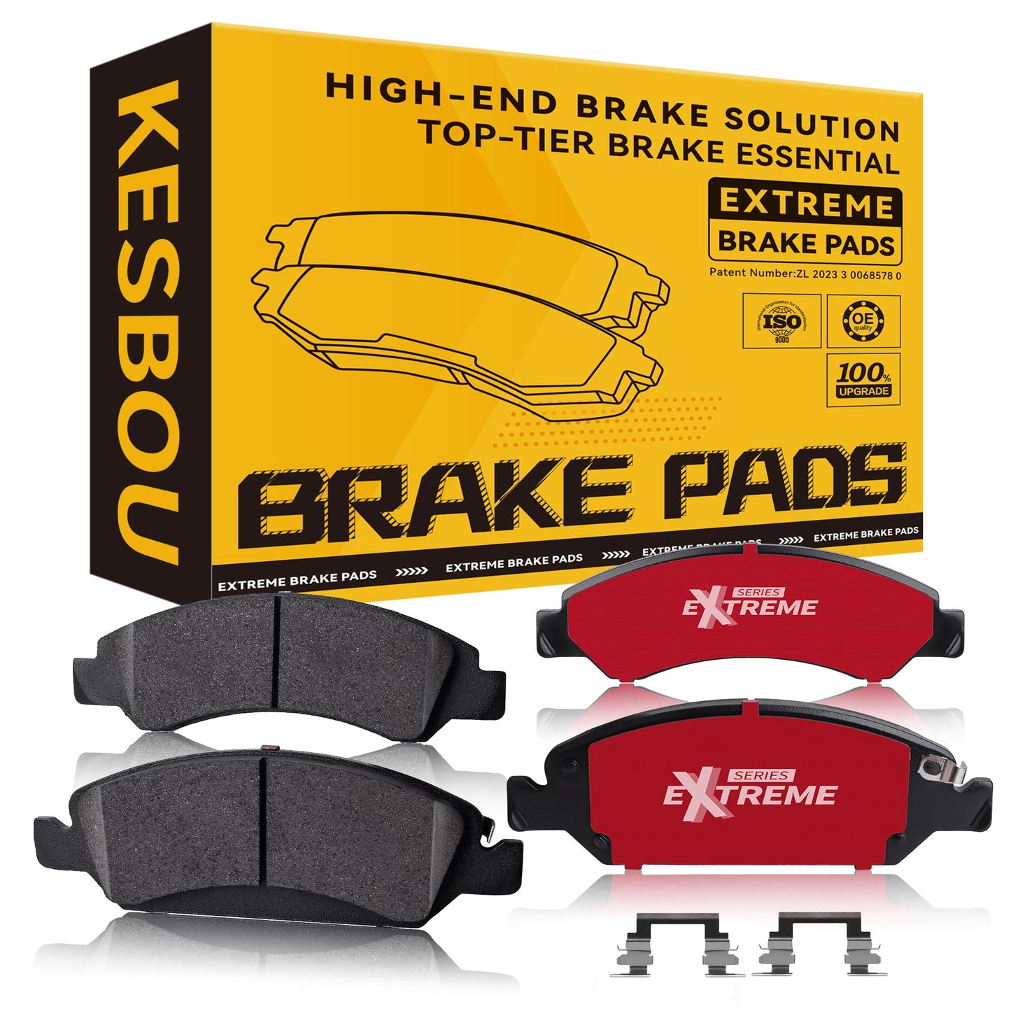 KESBOU Carbon Fibre Front Brake Pad Compatible With 2007-2009 Chrysler Aspen, 2005-2011 Dodge Dakota, 2006-2018 Ram 1500, 2019-2023 Ram 1500 Classic 2006-2009 Raider