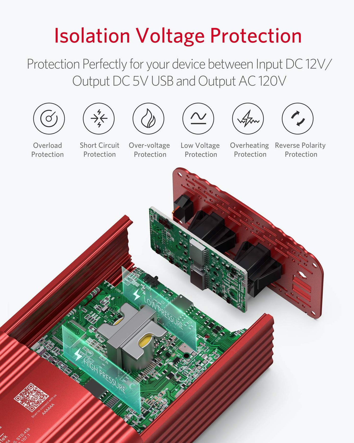 BESTEK 500W Pure Sine Wave Power Inverter DC 12V to AC(2 Outlets) 110V Car Charger Plug Inverter Adapter Converter with 4.2A Dual USB Charging Ports, ETL Listed