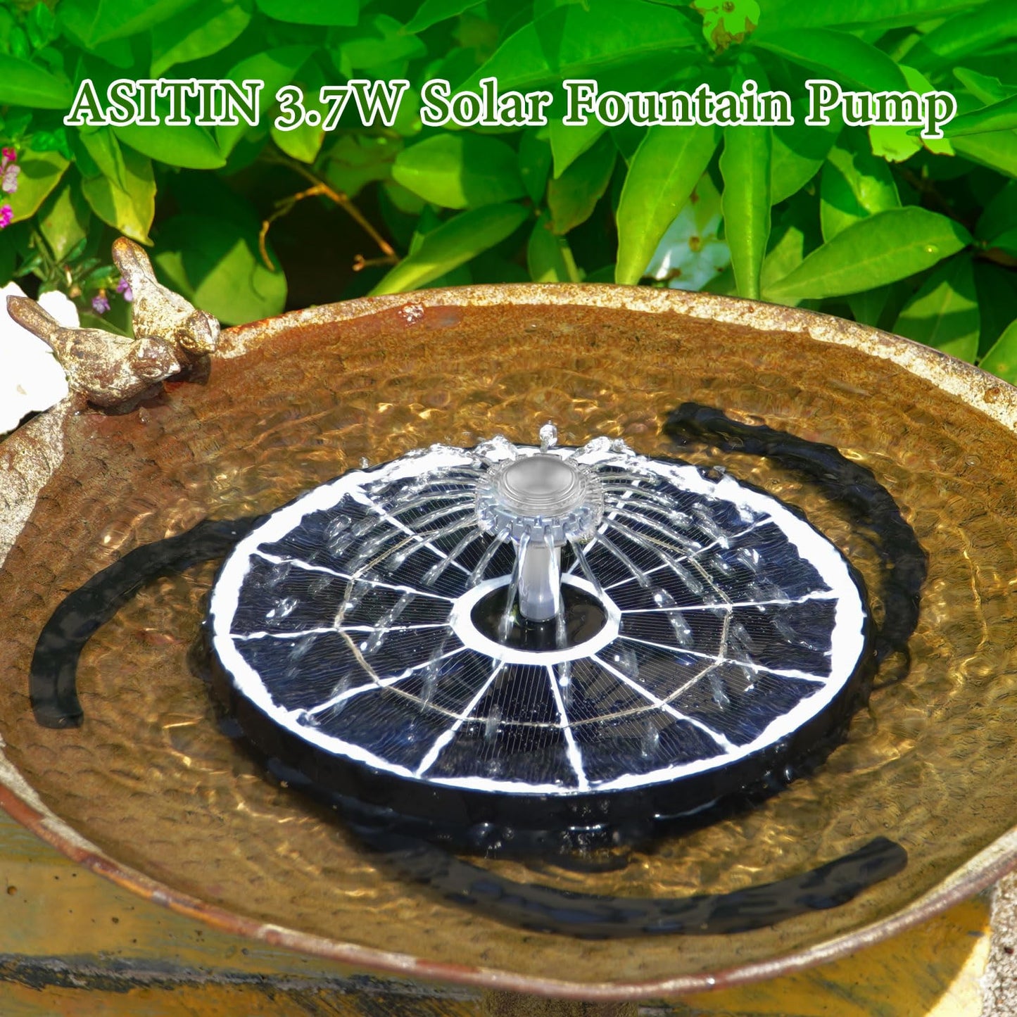 AISITIN Solar Fountain 2026 Upgraded, 3.7W Solar Powered Fountain Pump for Outdoor with 4 Spray Effects, Solar Pond Pump Floating Fountain Pump for Garden,Bird Bath,Pond,Water Feature