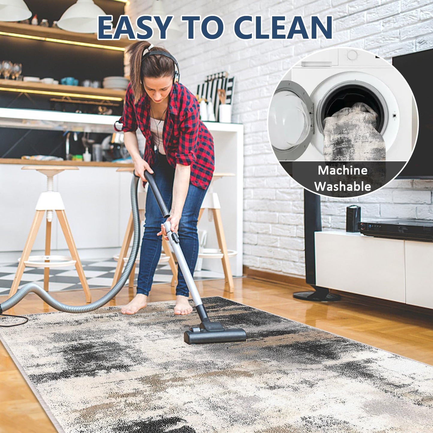 ZOKBOM Office Chair Mat, 36"x48" Printed Chair Mat for Hardwood Floor with Non-Slip Backing, Washable Home Office Floor Protector (C)