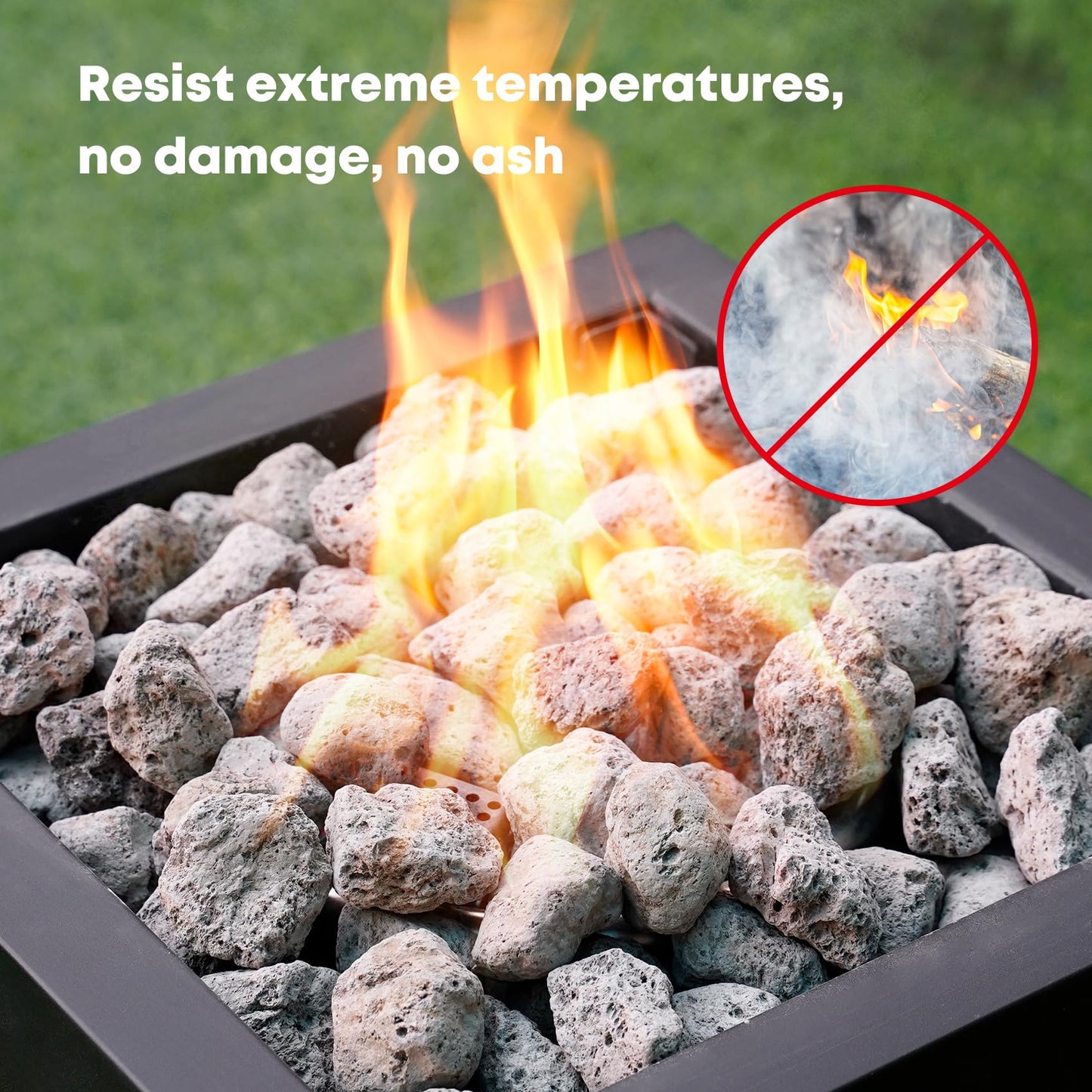 Stanbroil Light Weight White Lava Rock Granules - Natural Volcanic Rocks Decorative Landscaping Stones for Outland Living Bond Portable Fire Pit, Gas Log Set and Fireplace - 5 Pounds (1.2" - 1.9")