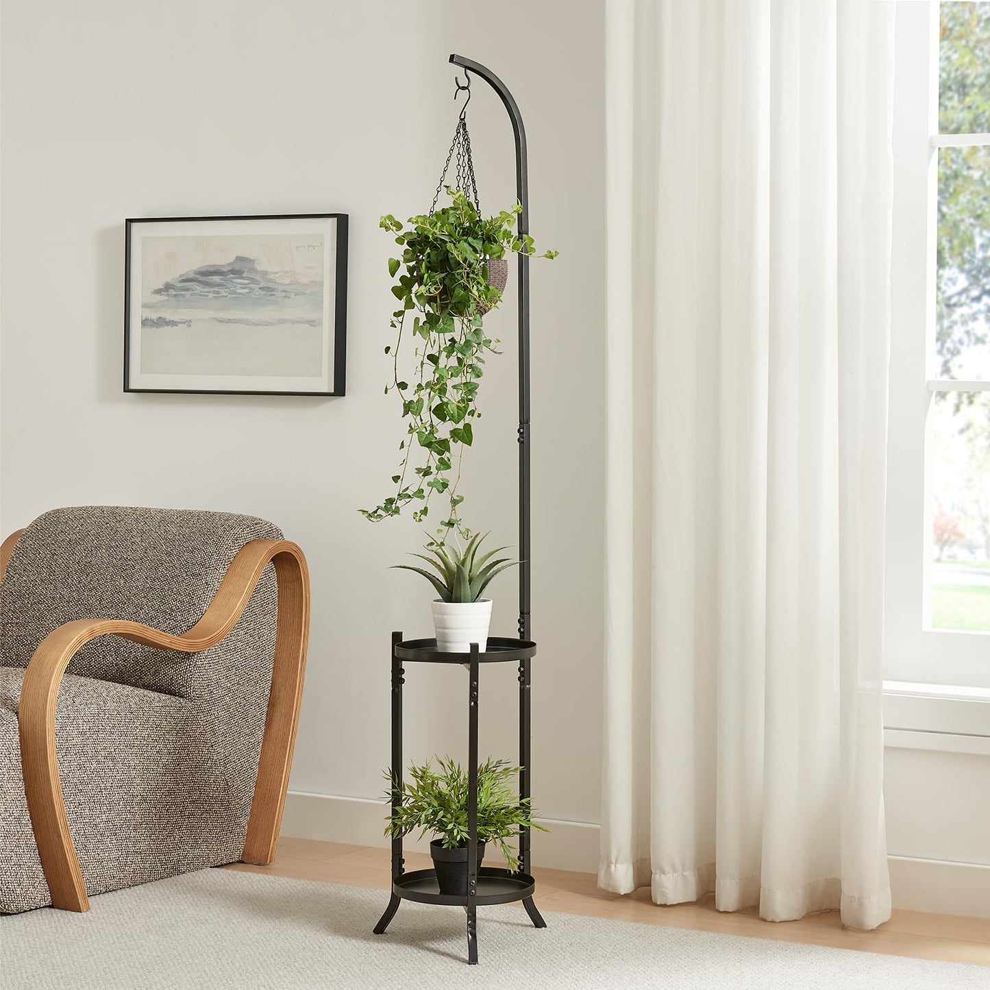 3 Tier Metal Plant Stands, Metal Corner Tall Plant Stands for Multiple Plants, Modern Flower Pot Holder Shelf Display Rack