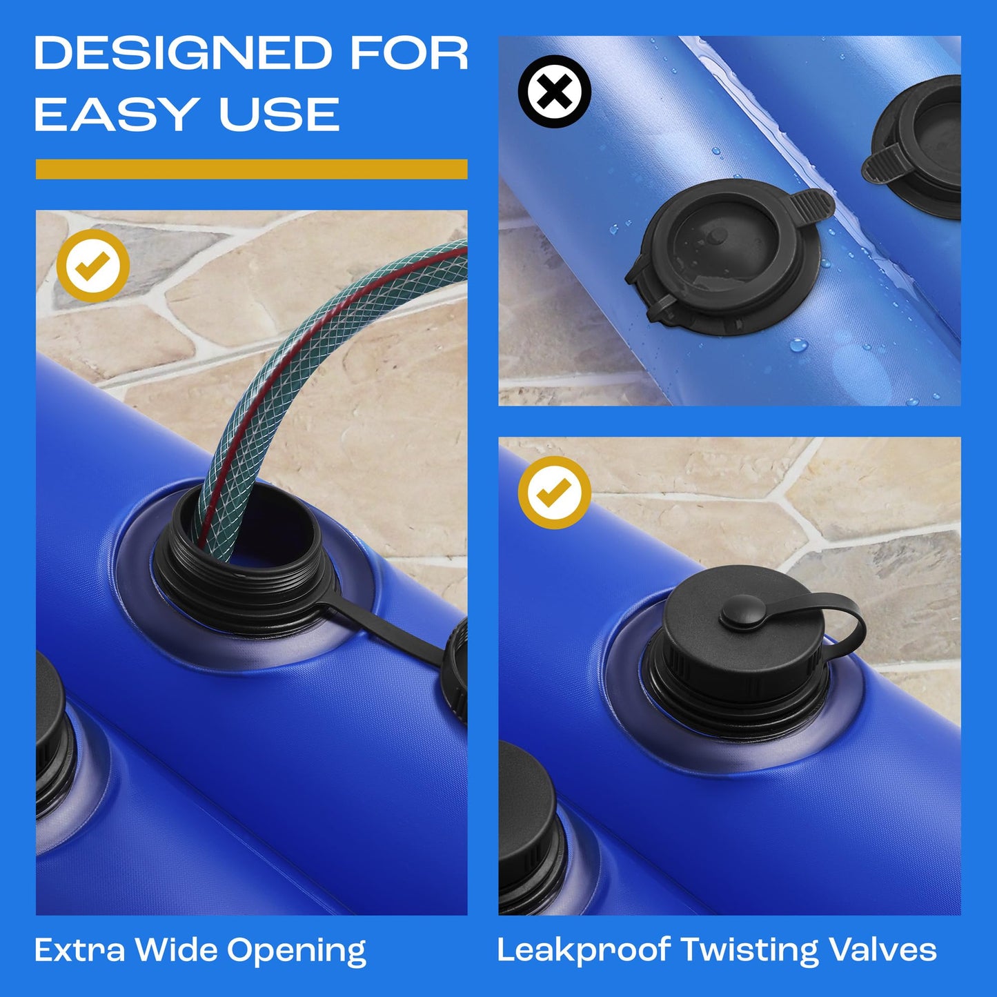 8 ft. Dual Chamber Pool Water Tubes for Pool Cover (6 Pack), Extra Durable 0.4 mm PVC (27 Gauge), Water Bags for Pool Cover Inground, Pool Winterizing Kit by Yankee Pool Pillow