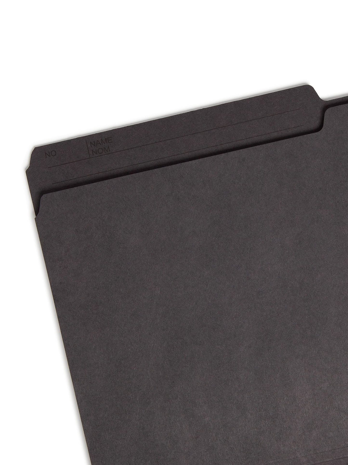 Smead 15364 File Folder, Legal, 1/2-Cut, 2 Reversible Tab, Black, 100 Per Box