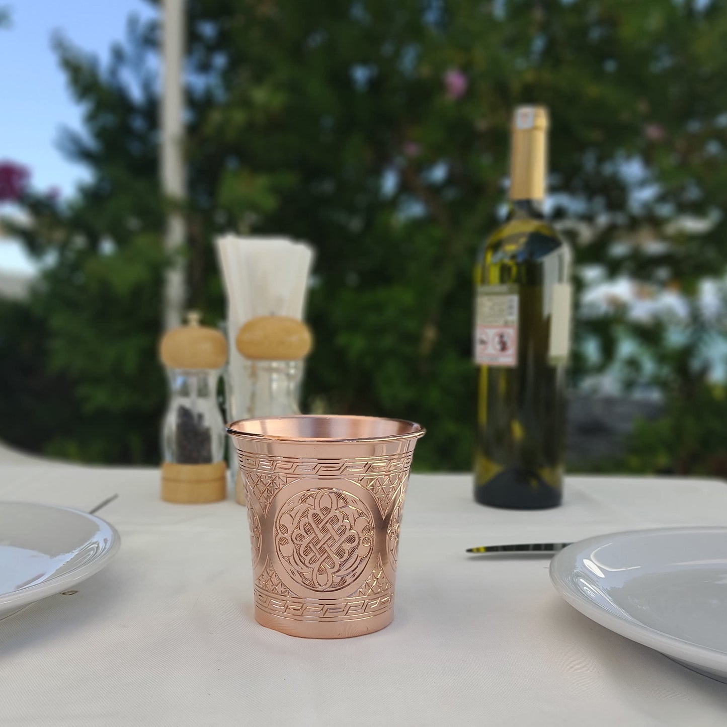 DEDE Copper - CC Series (15 oz) - Handcrafted Super Heavy Weight Drinking Cups or Serving Cold Beverages and Cocktail Mugs, Handmade Unlined Uncoated Pure Solid Copper Tumblers (Engraved)