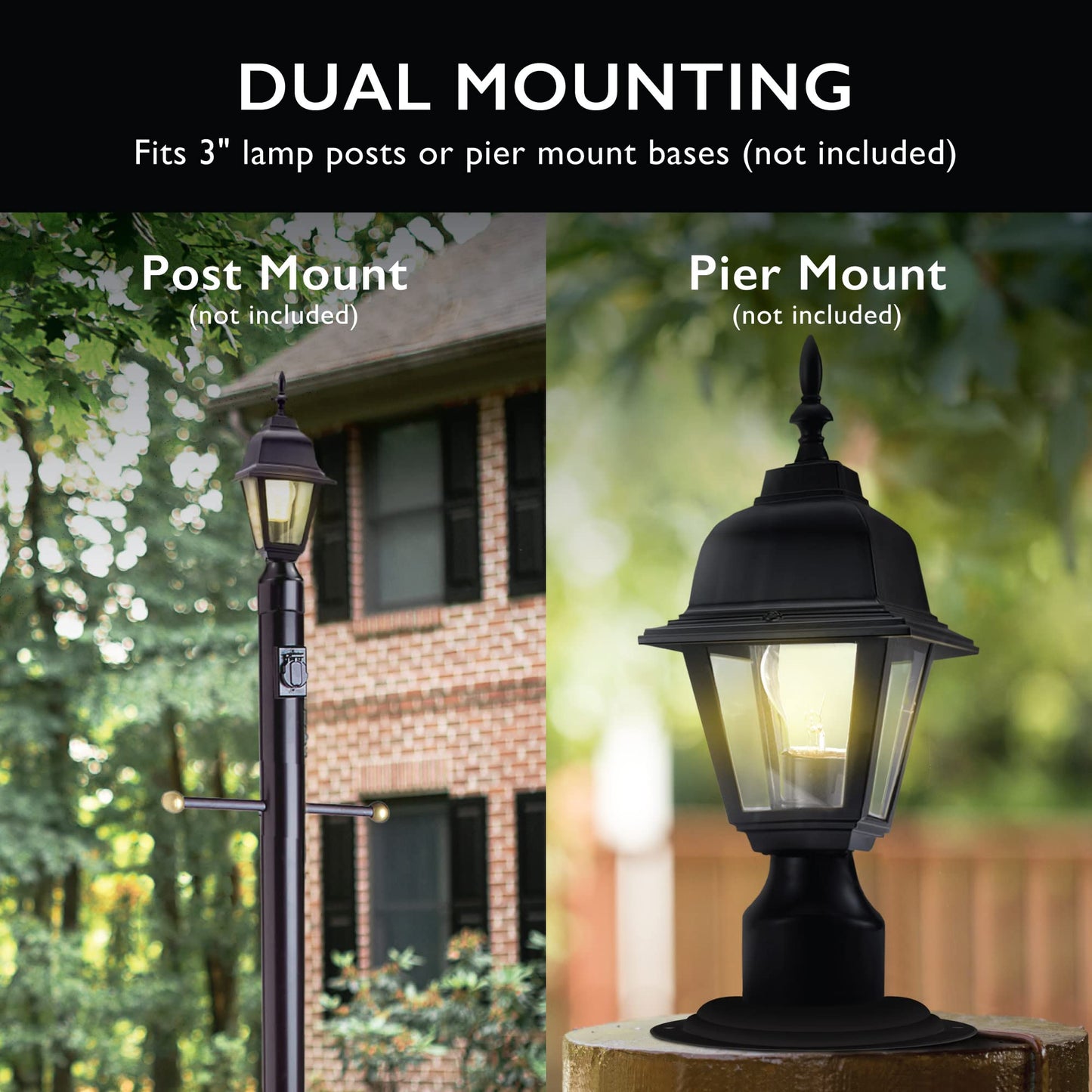 Design House 507509 Maple Street Outdoor Post-Light, 16-Inch by 6-Inch, Black Die-Cast Aluminum