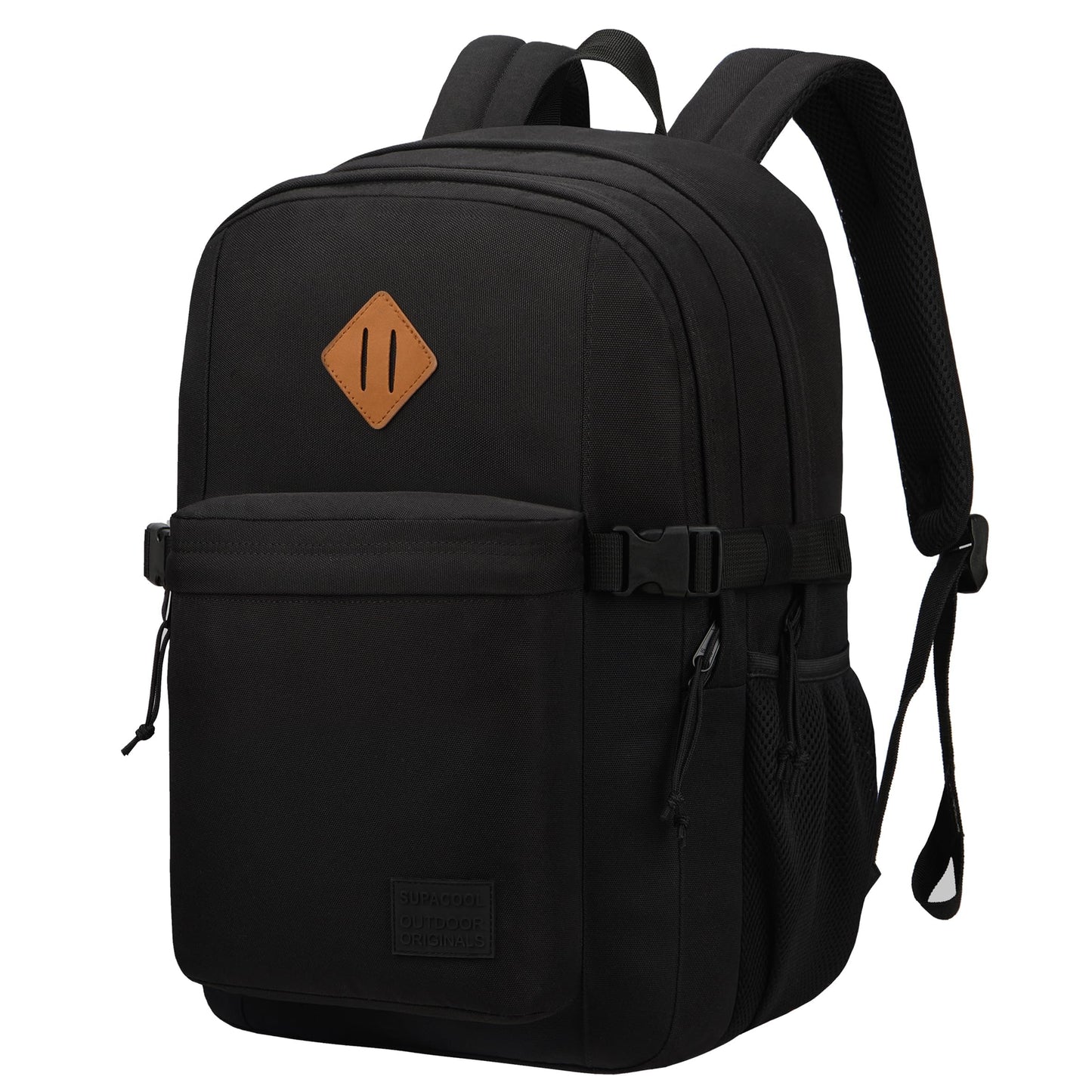 SUPACOOL Lightweight Casual Backpack for Men and Women, Travel Backpack, Large Backpack for Boys and Girls, black, Mittelgroße