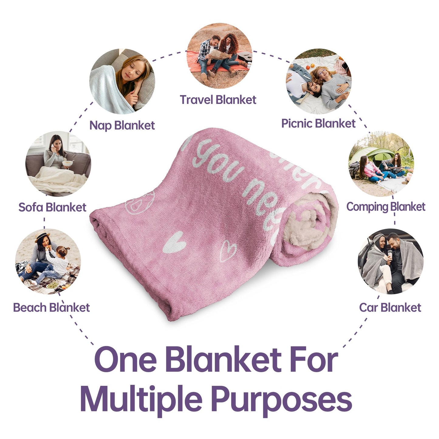 Afterprints Get Well Soon Gifts for Women, Hug/Healing Blanket, Thinking of You/Breast Cancer/Sympathy/After Surgery Gifts for Friends, Sister, Coworkers, Soft Throw Blankets 50'' x 60''