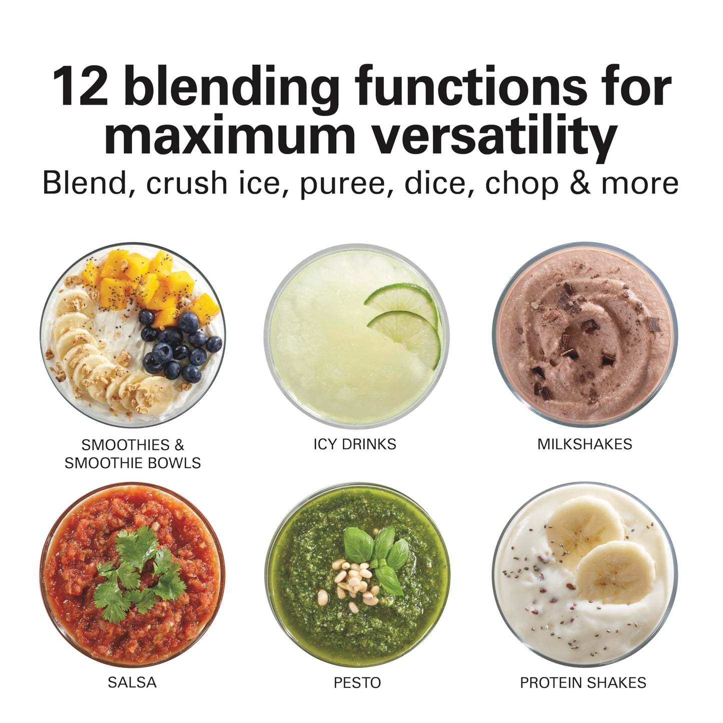 Hamilton Beach 58148 Blender to Puree - Crush Ice and Make Shakes and Smoothies - 40 Oz Glass Jar - 12 Functions - Black and Stainless, 8.66 x 6.5 x 14.69 inches