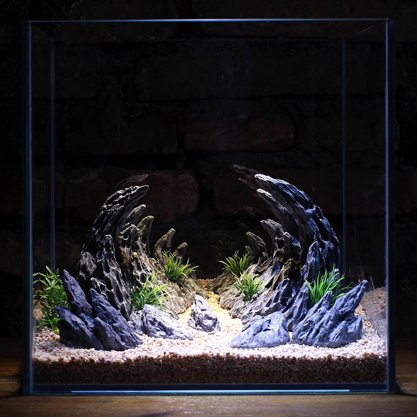 Fish Aquarium Ornaments 2～10 Gallon Aquarium Decoration Model Kits, Include 7 pcs Resin Imitation Stone (Soul Valley)