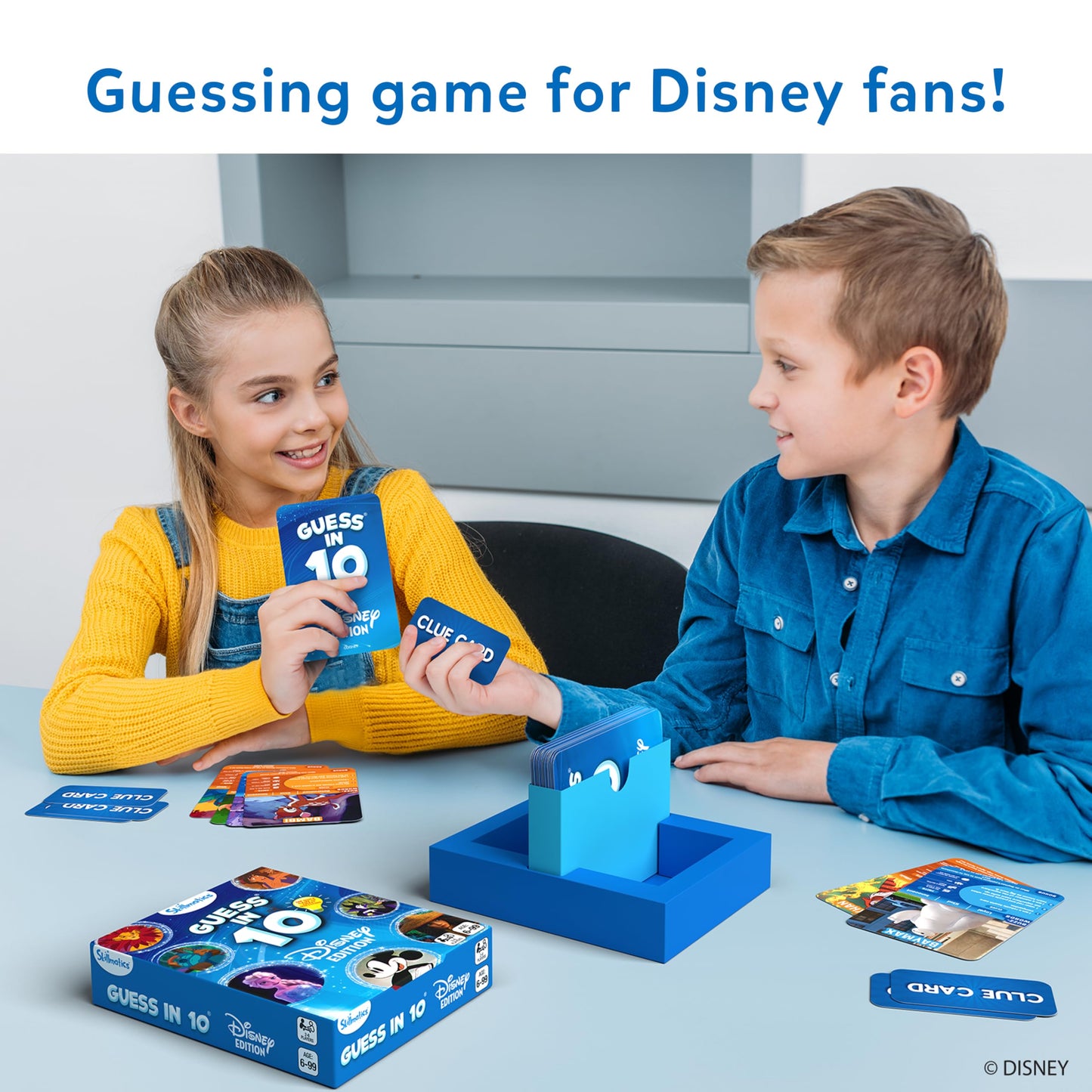 Skillmatics Guess in 10 Disney, Card Game for Girls, Boys, Kids, Teens, Adults Who Love Cinderella, Mickey Mouse, Moana, Travel Toy, Gifts for Ages 6, 7, 8, 9 and Up