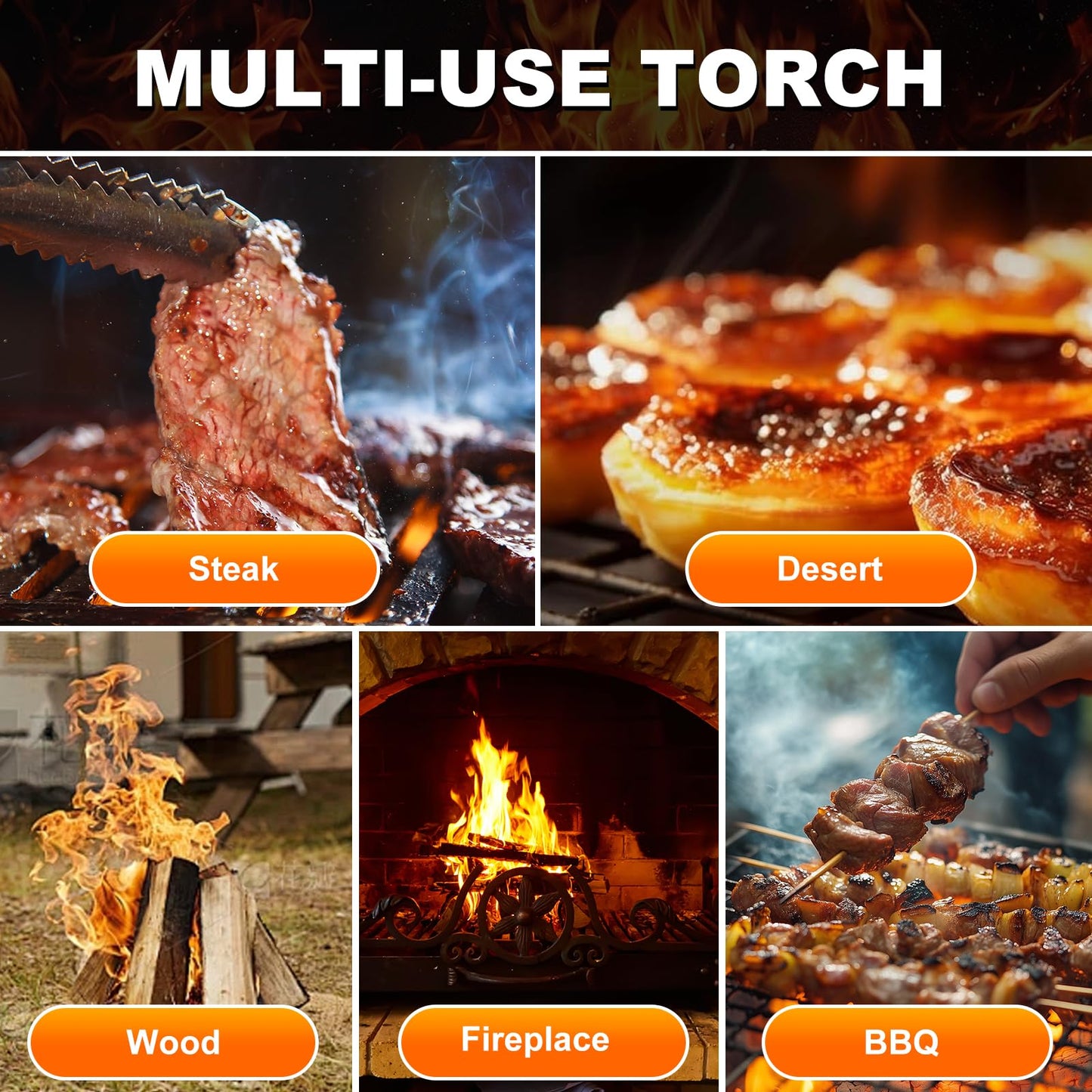 Propane Torch Gun, Powerful BBQ and Cooking Torch with Automatic Ignition, Handheld Kitchen Torch, Blow Torch Ideal for Searing Steaks, Welding and Festive Gifting