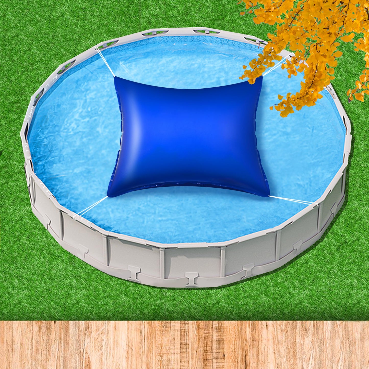 Sfcddtlg 7.8 x 6.3 Ft Large Pool Pillows for Above Ground Pools- Rectangle Winter Pool Cover Air Pillow- Inflatable Swimming Pool Closing Winter Pillow with Ropes for Support Pool Covers