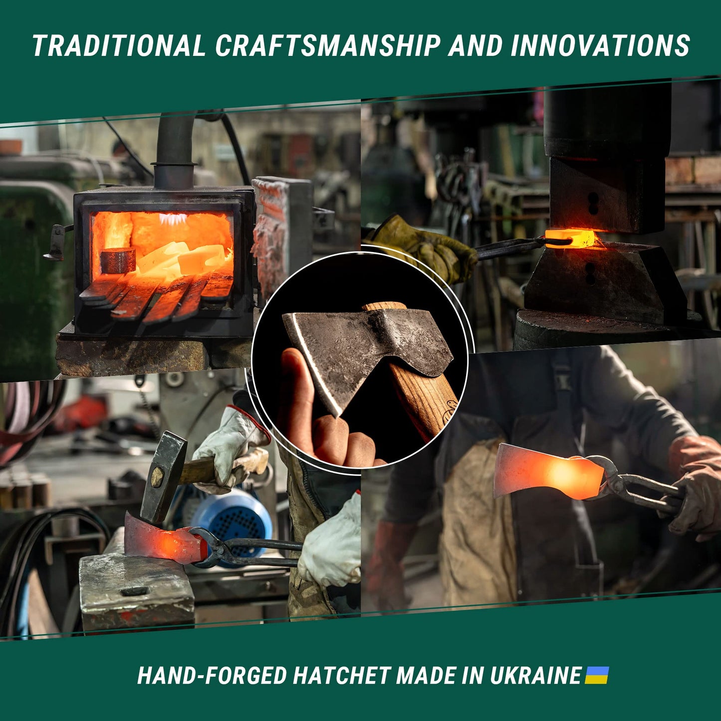 BeaverCraft Wood Carving Axe Hatchet with Sheath AX1 - Forged Axes Bushcraft Hatchet for Camping - Small Forest Axe for Chopping, Splitting - Gardening Axes with Wooden Handle, Wood Carving Tools