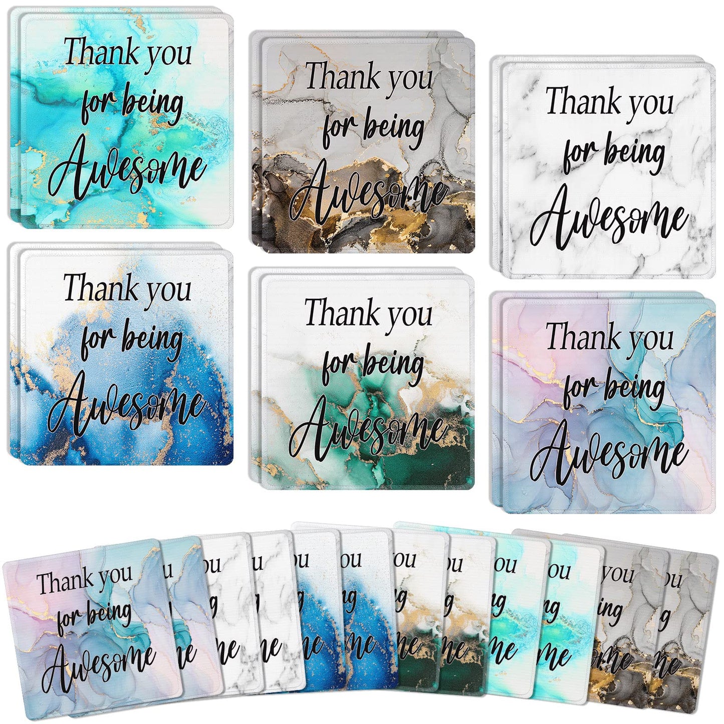 Datanly 12 Pcs Employee Appreciation Gift Bulk Mouse Pad Thank You for Being Awesome Gifts Non Slip Laptop Computer Marble Mouse Pad Thank You Gifts for Coworkers Employee Office Supplies