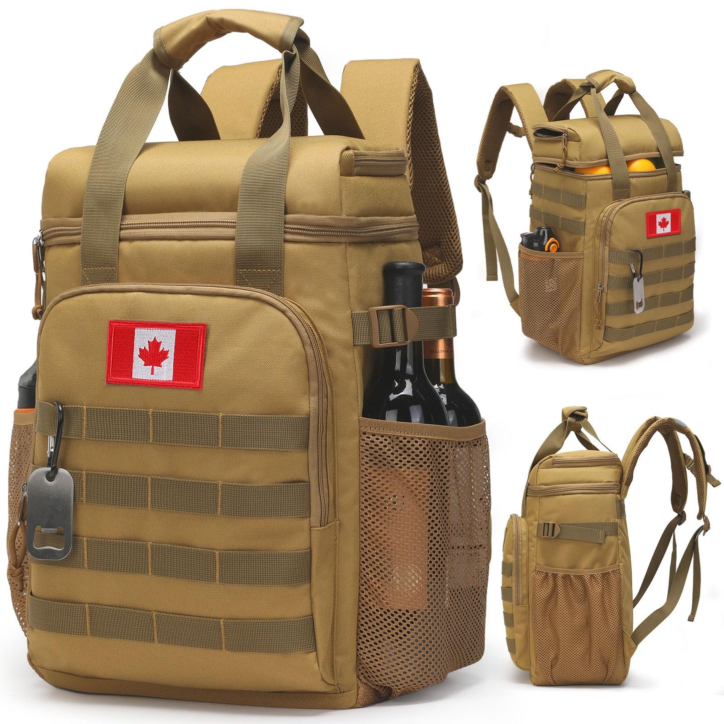 Tactical Backpack Cooler,Lunch Backpack for Men Adults Work with Handle，Soft Cooler Backpack Insulated Waterproof Leak Proof