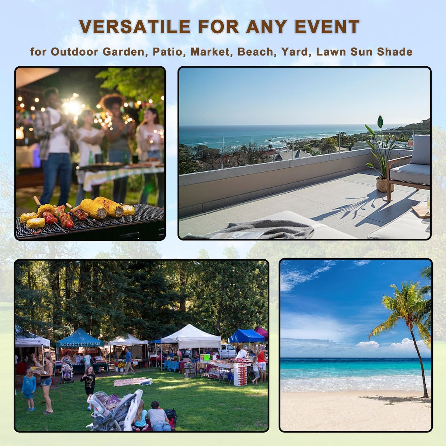 8'x8' Gazebo Canopy Replacement Top, 2 Tier Outdoor Waterproof Gazebo Canopy Cover with Drainage Hole, for Outdoor Patio Backyard Garden Lawn Sun-Shelter (Brown)