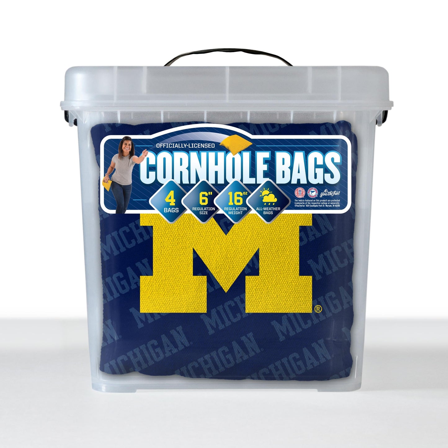 YouTheFan NCAA Michigan Wolverines Cornhole Bags - 4PK - Blue