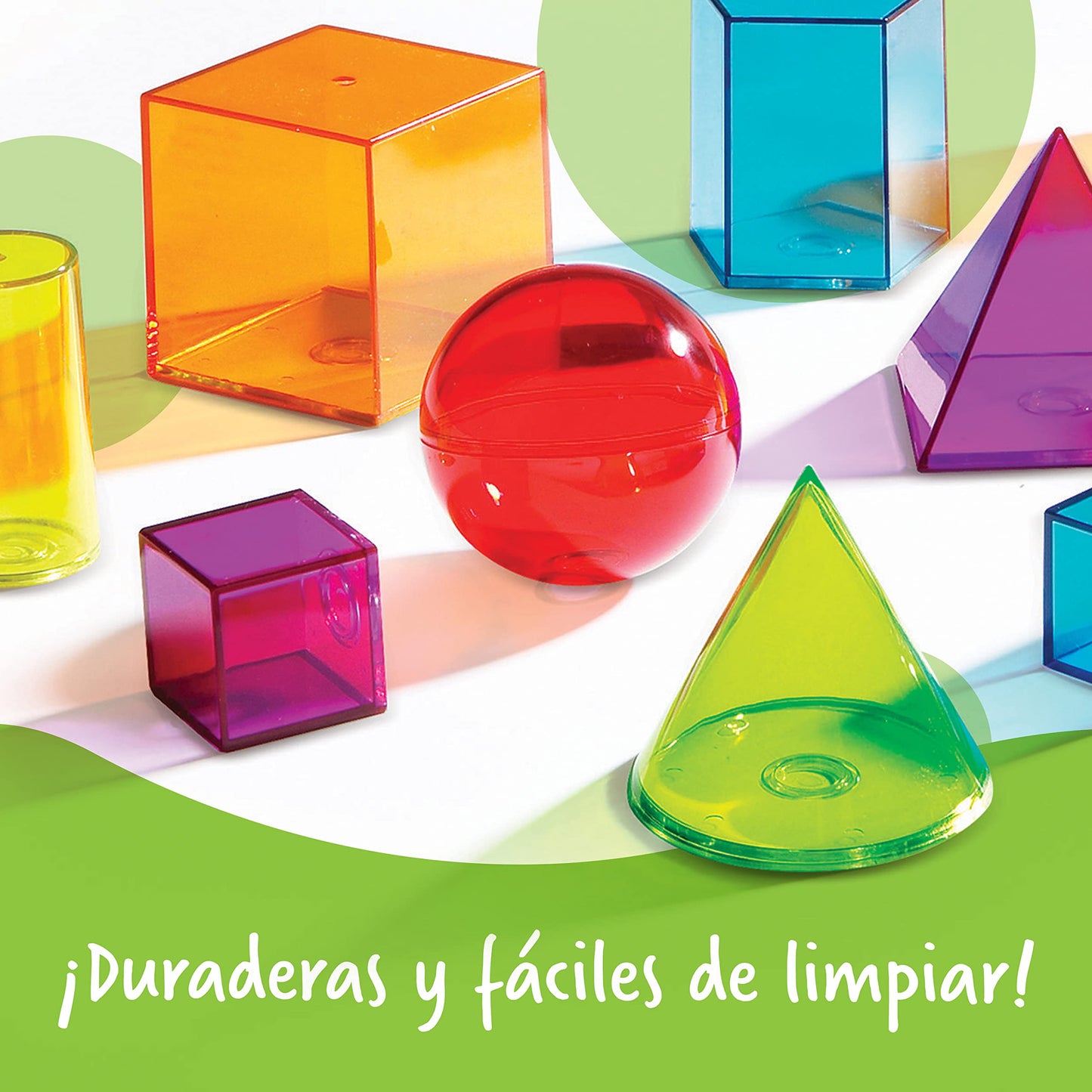 Learning Resources View-Thru Geometric Solids - 14 Pieces, Grades 3+ Math Learning Tools for Kids