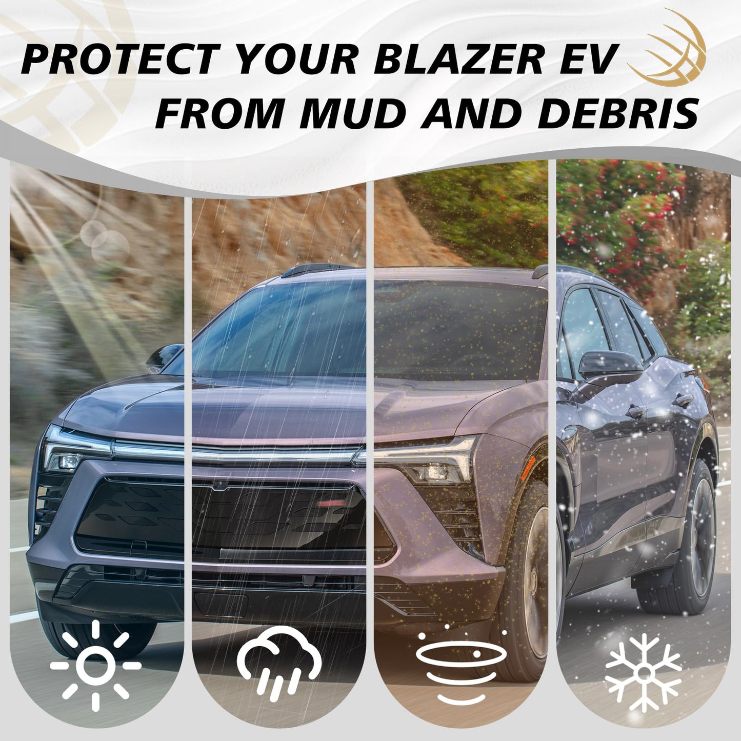 BestEvMod Mud Flaps Splash Guards Fit for Chevrolet Blazer EV 2026 2025 2024 Accessories Fender Dirt Protection Winter Sediment Dirt Protection No Need to Drill Holes Set of 4 NOT FIT SS Models
