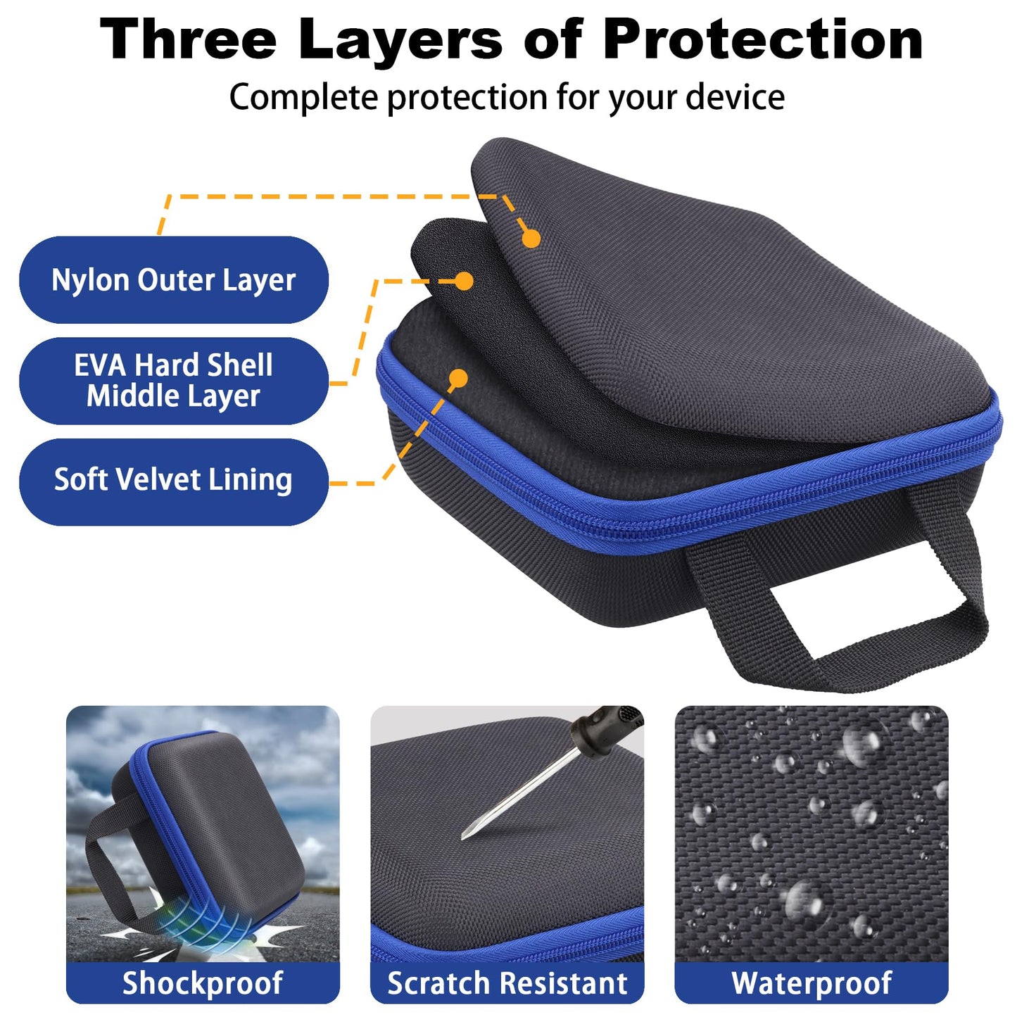 co2CREA Hard Case for Zoom PodTrak P4next Podcast Recorder, Portable Travel Storage Bag with Mesh Pocket, Shockproof EVA Shell and Soft Lining, Fits Cables and Accessories (Case Only)