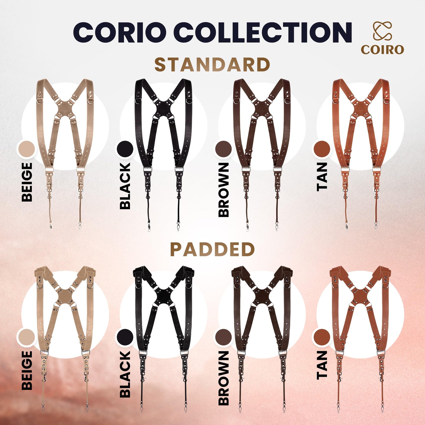 Camera Accessories Dual Harness Two Cameras - Shoulder Leather Strap - Multi Gear Double Camera Accessories DSLR/SLR ProInStyle Strap by Coiro