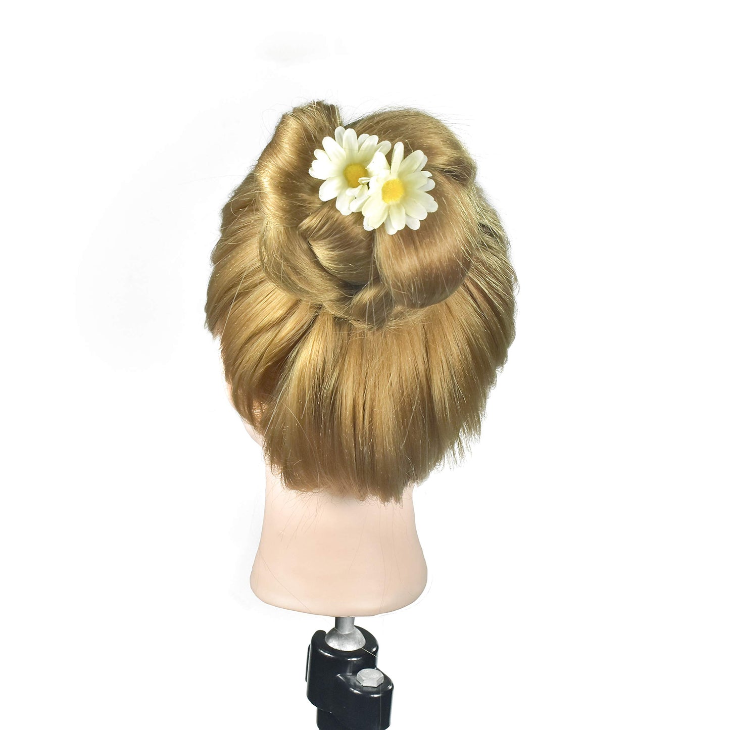 28" Cosmetology Mannequin Head Light Brown Synthetic Hair Professional Hairdressing Training Head Manikin Head with Free Clamp