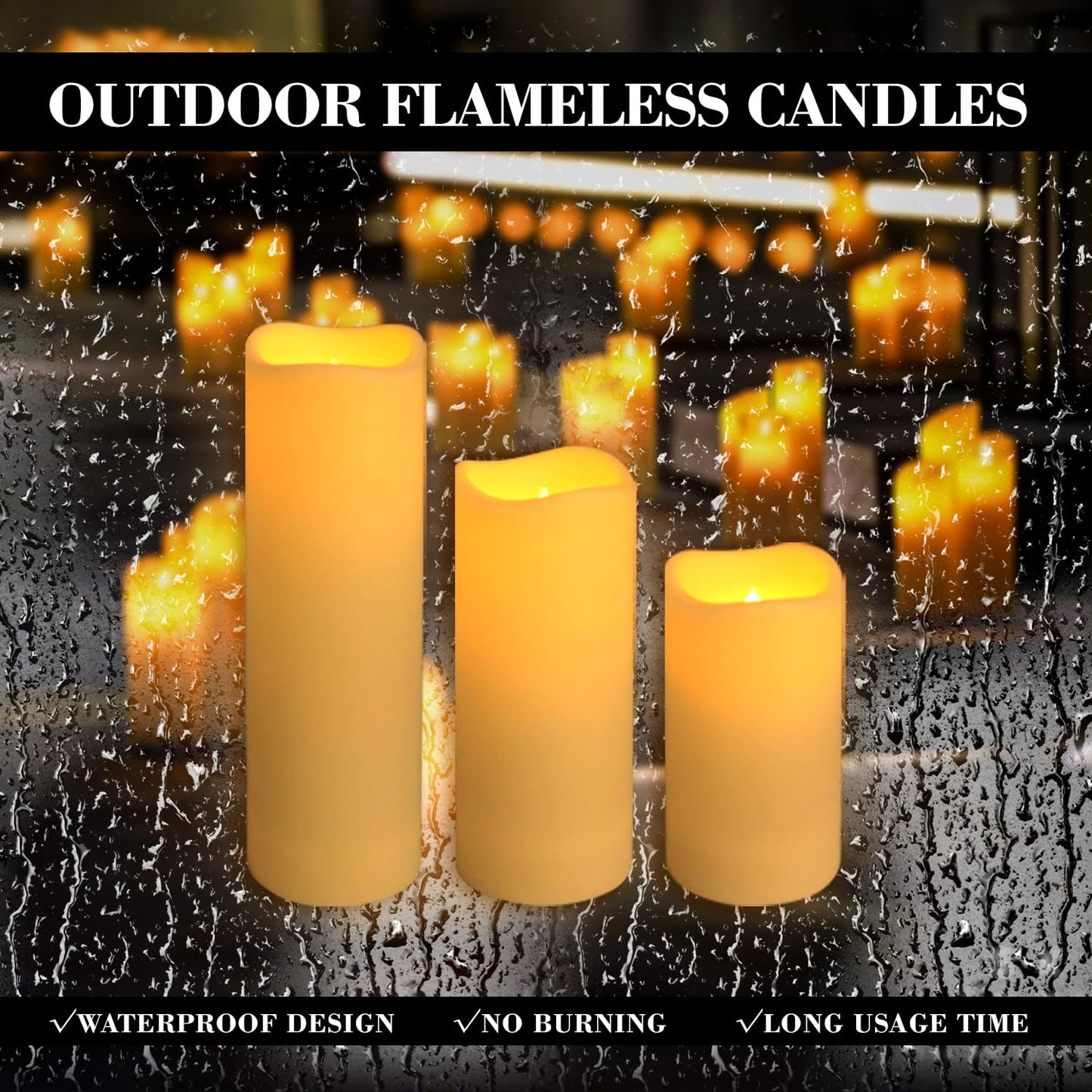 36 Pack Flameless Waterproof Indoor Outdoor Led Candles Equipped with Remote Controls and Timer, Ideal for Home Decor,Weddings, Festive(Three Sizes)